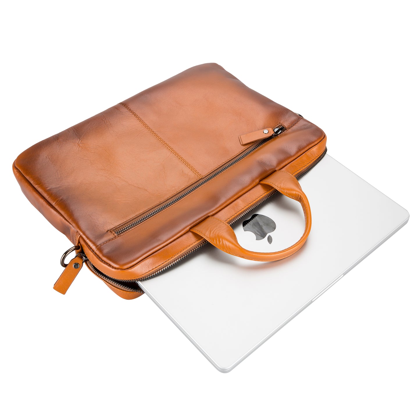 Leather Notebook/Macbook Bag 14" - Rustic Brown