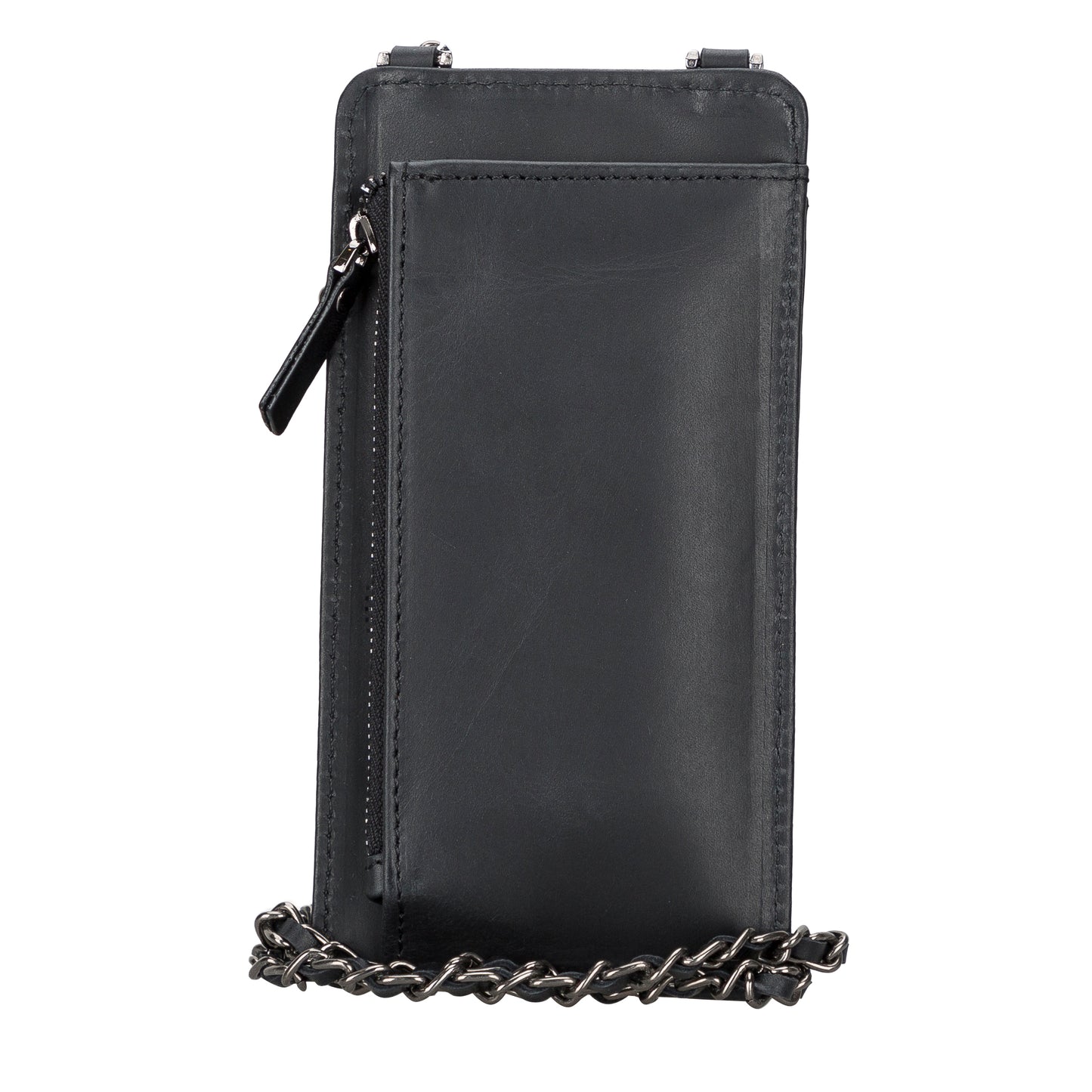 Awjin Leather Phone Bag Up to 6.7" - Rustic Black
