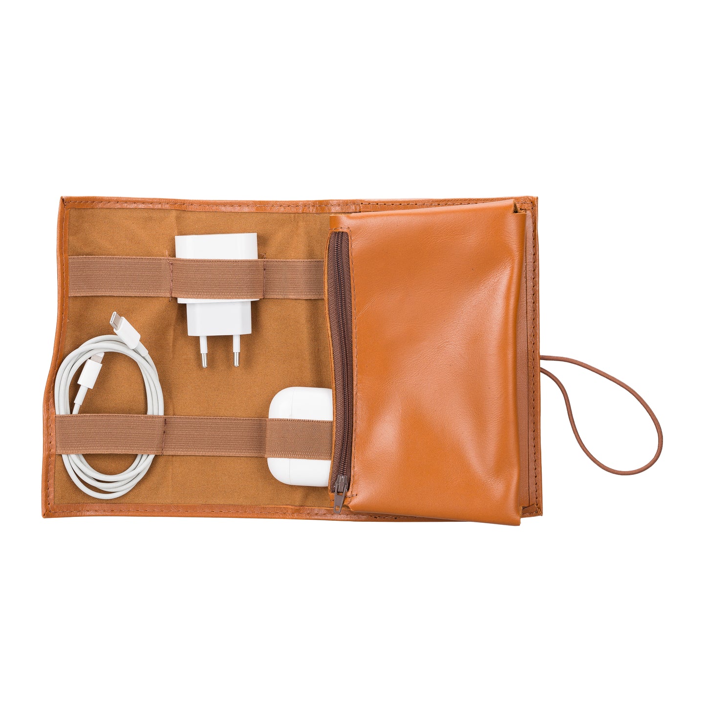 Leather Cable Organizer - Rustic Brown