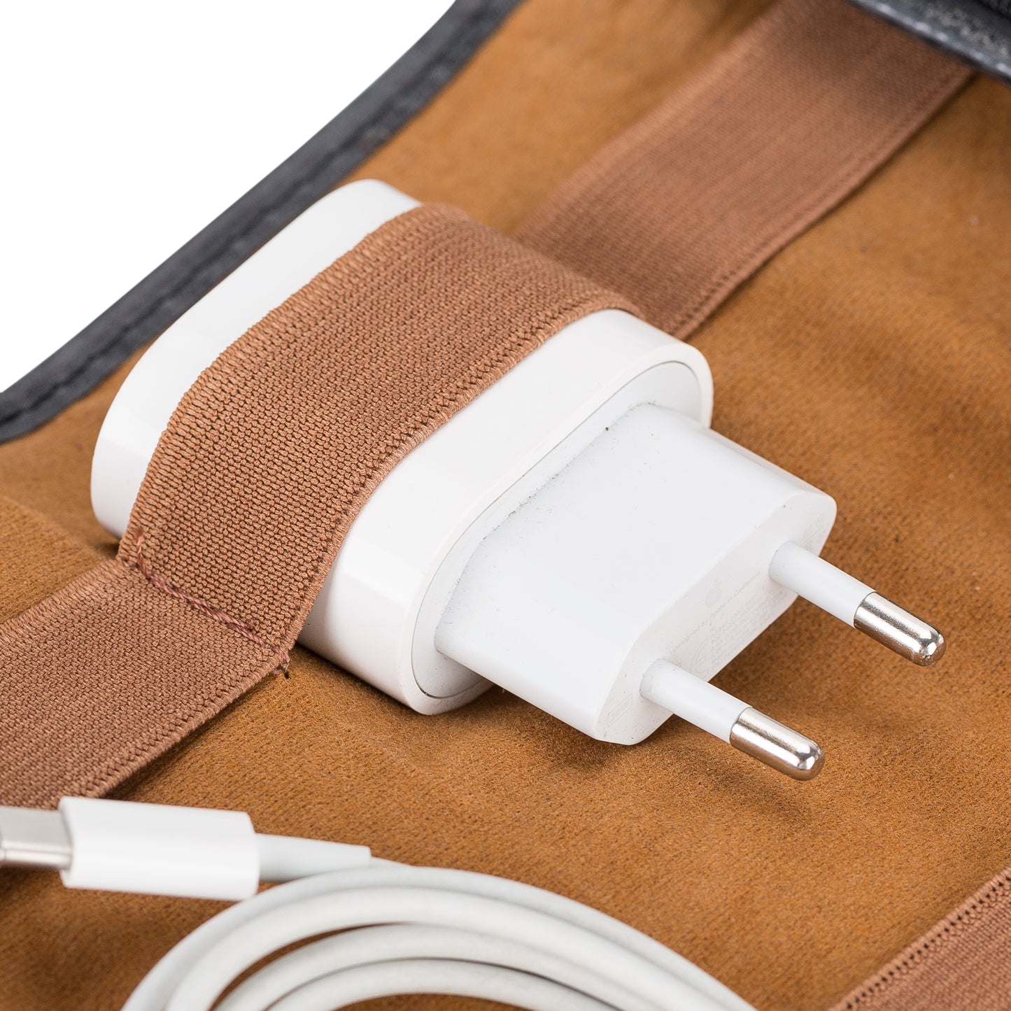 Leather Cable Organizer - Rustic Black