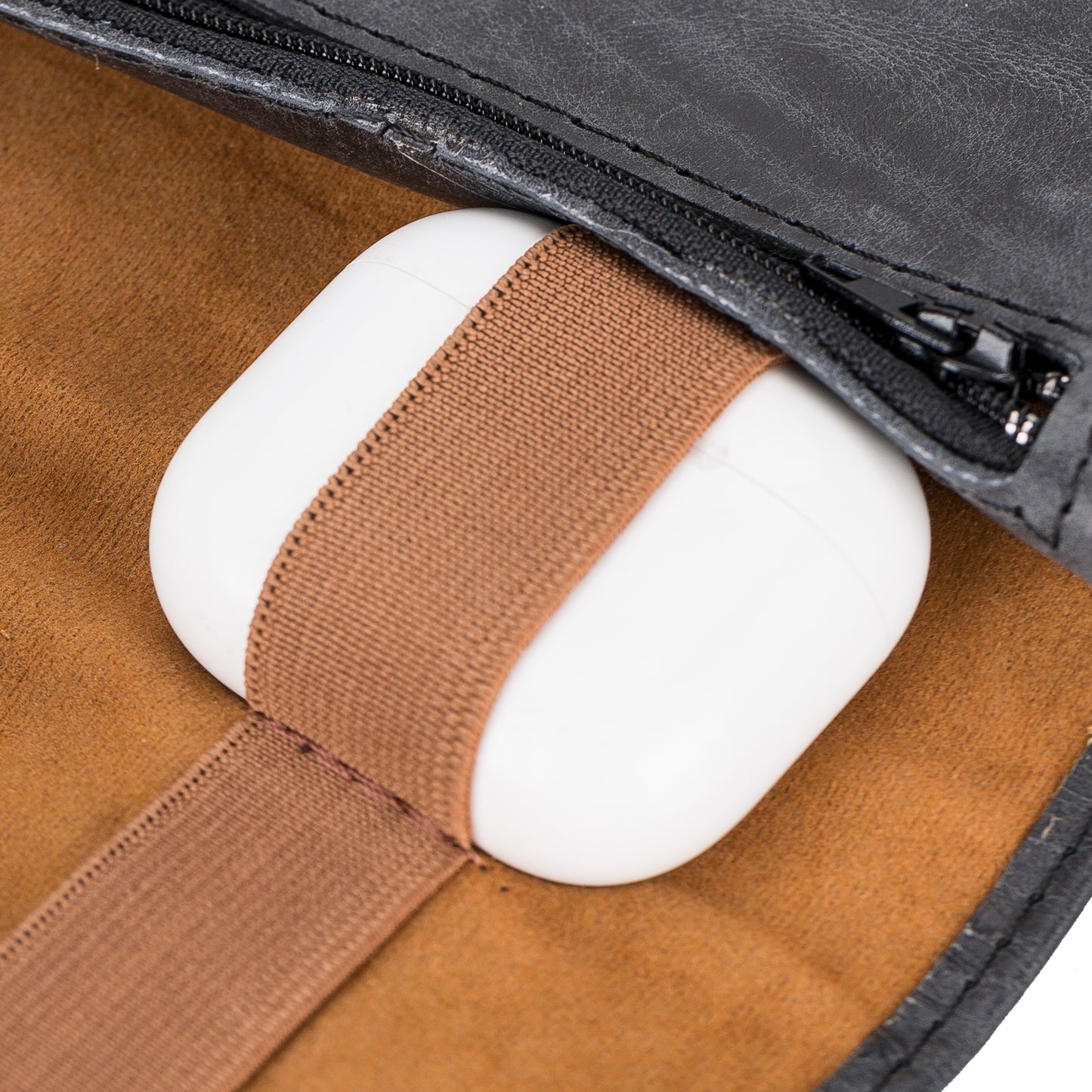 Leather Cable Organizer - Rustic Black