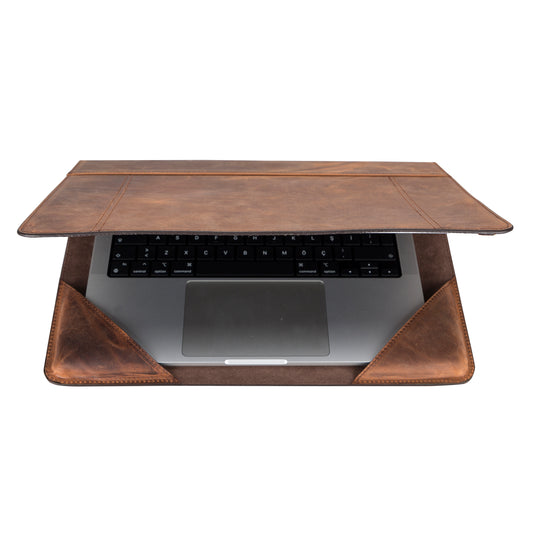 Macbook/Notebook Leather Case 13"/14"/16" - Teak Brown