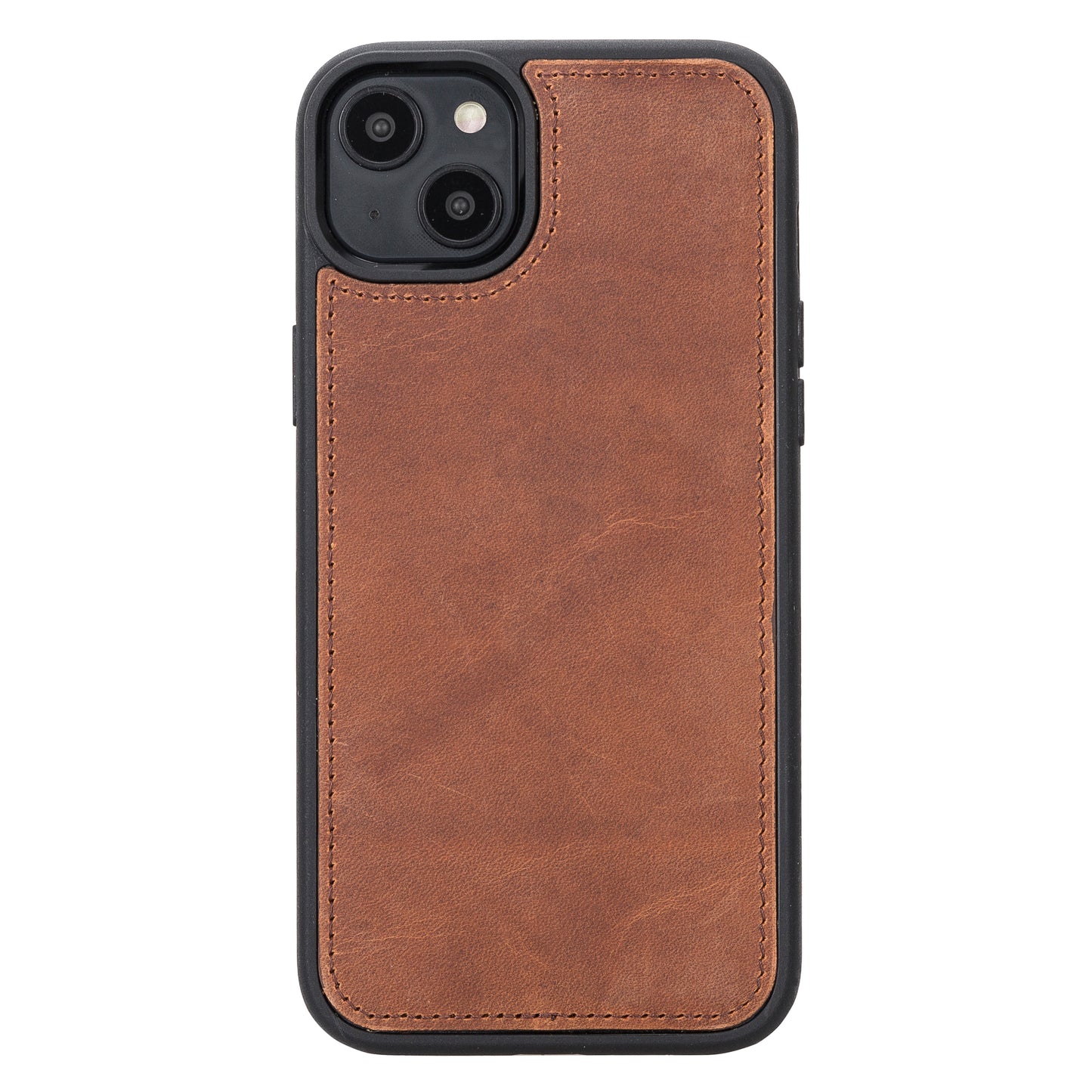 iPhone 14 Plus (6.7") Leather MagSafe RFID Detachable Double Wallet Case - Teak Brown