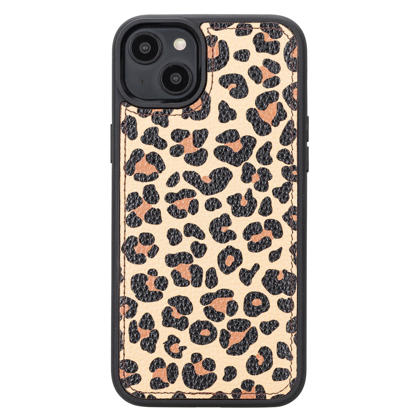 iPhone 14 Pro (6.1") Leather MagSafe RFID Detachable Double Wallet Case - Leopard