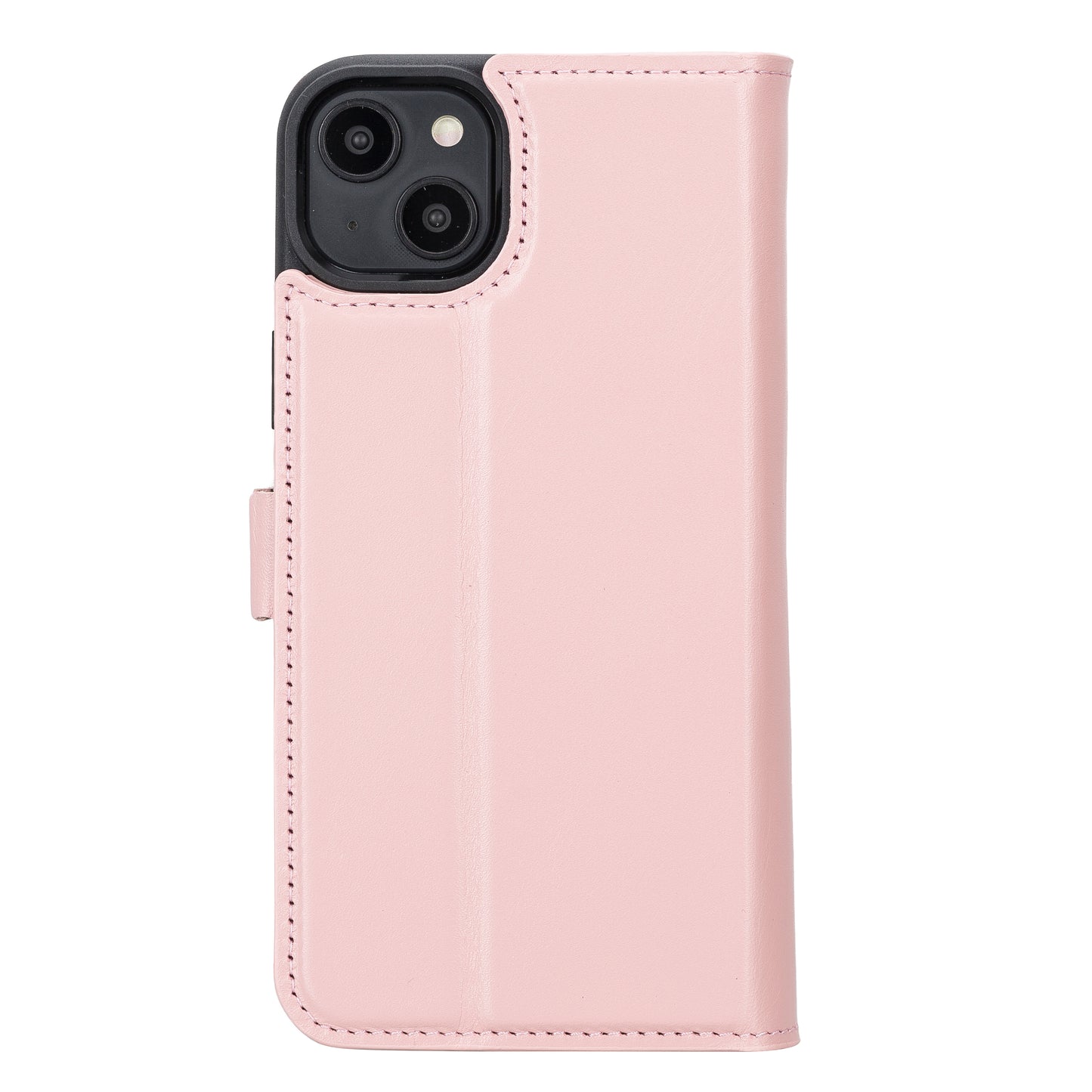 iPhone 14 Plus (6.7") Leather MagSafe RFID Detachable Double Wallet Case - Pink