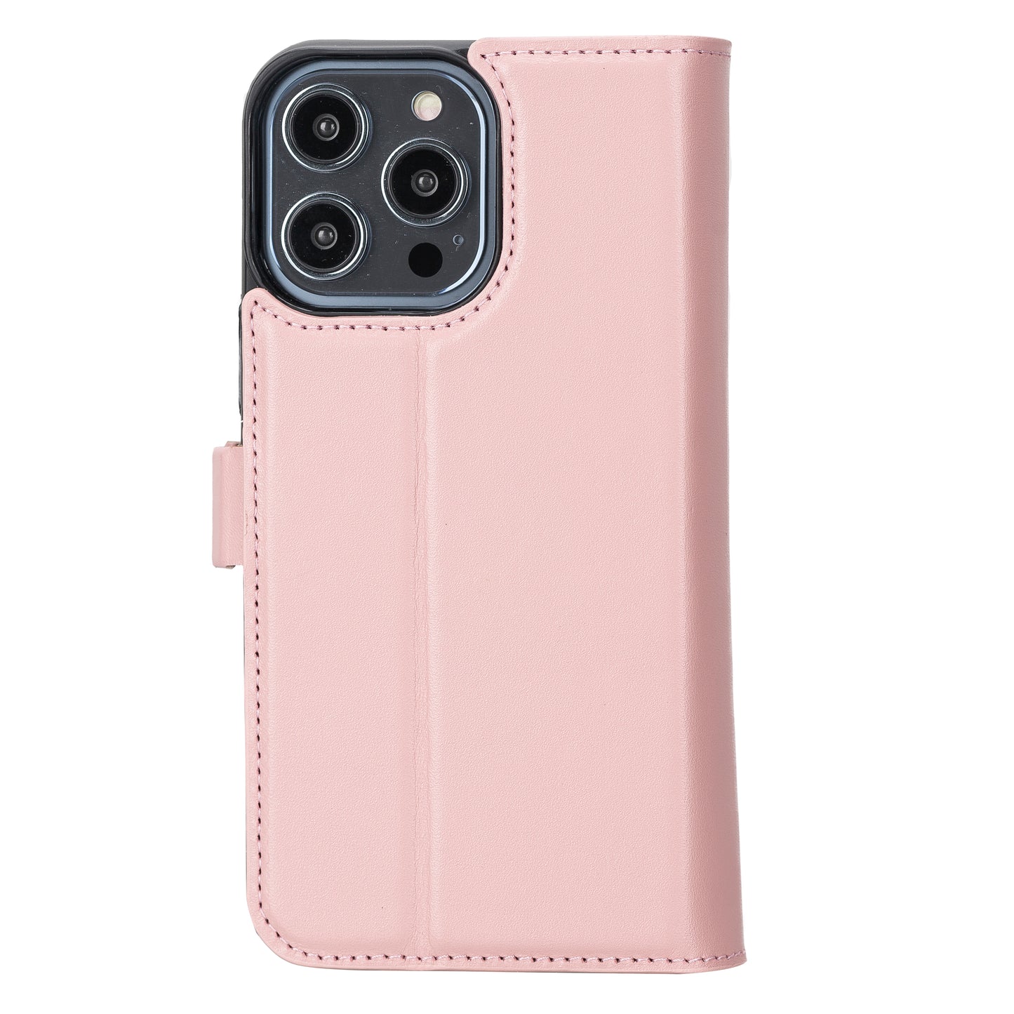 iPhone 14 Pro Max (6.7") Leather MagSafe RFID Detachable Double Wallet Case - Pink