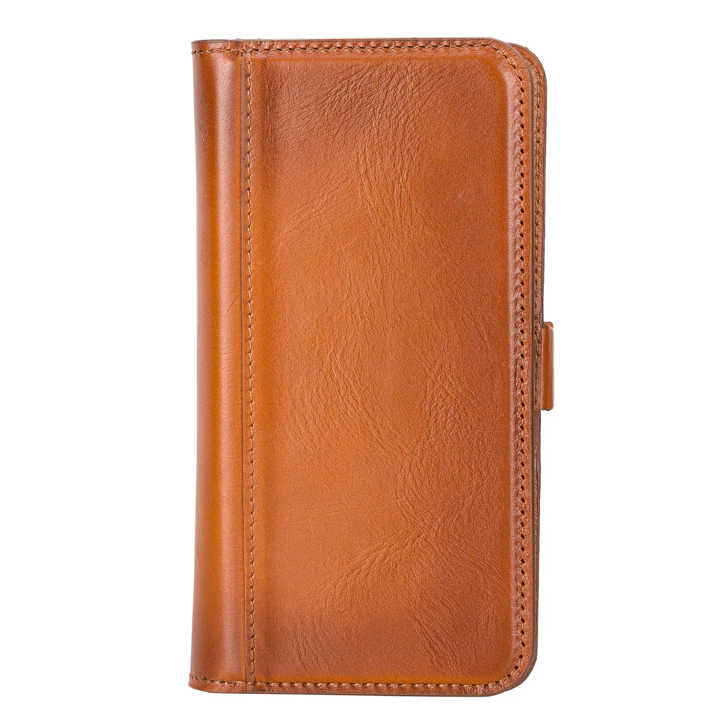 iPhone 14 Plus (6.7") Leather MagSafe RFID Detachable Double Wallet Case - Rustic Brown