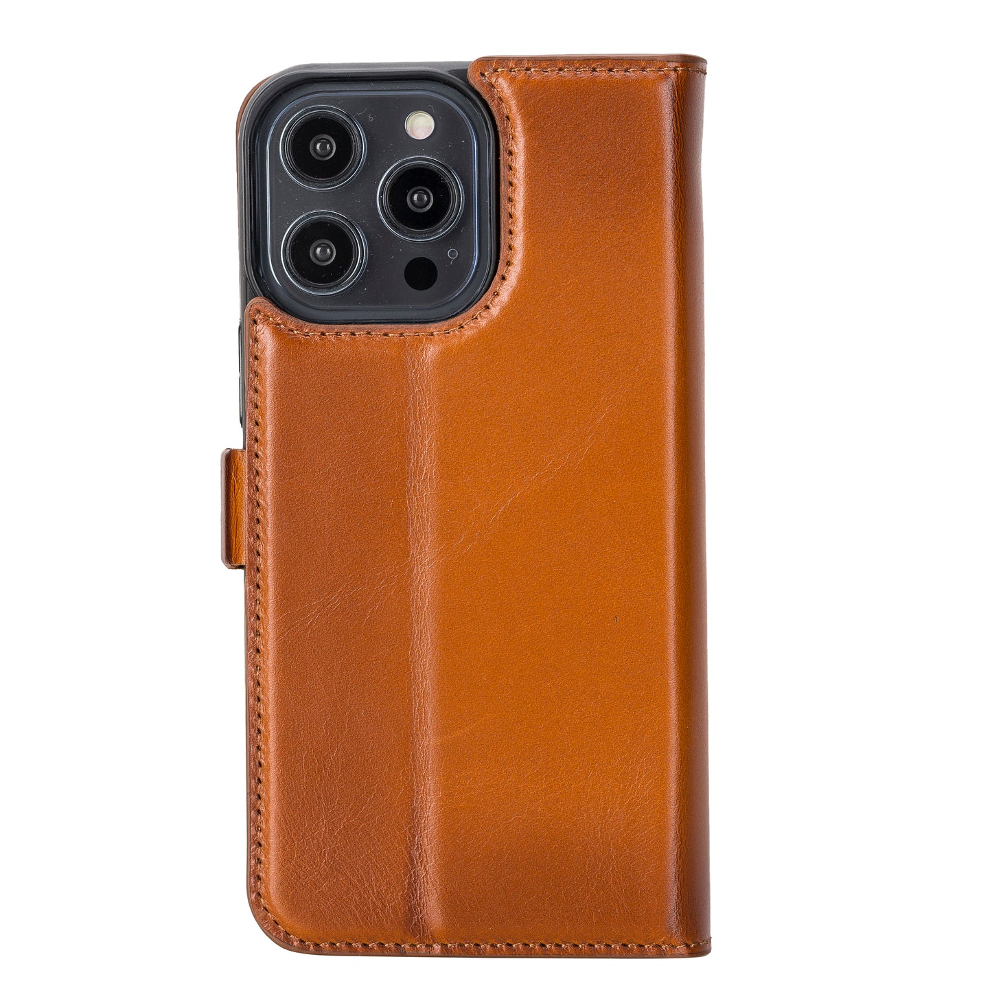 iPhone 14 Pro Max (6.7") Leather MagSafe RFID Detachable Double Wallet Case - Rustic Brown