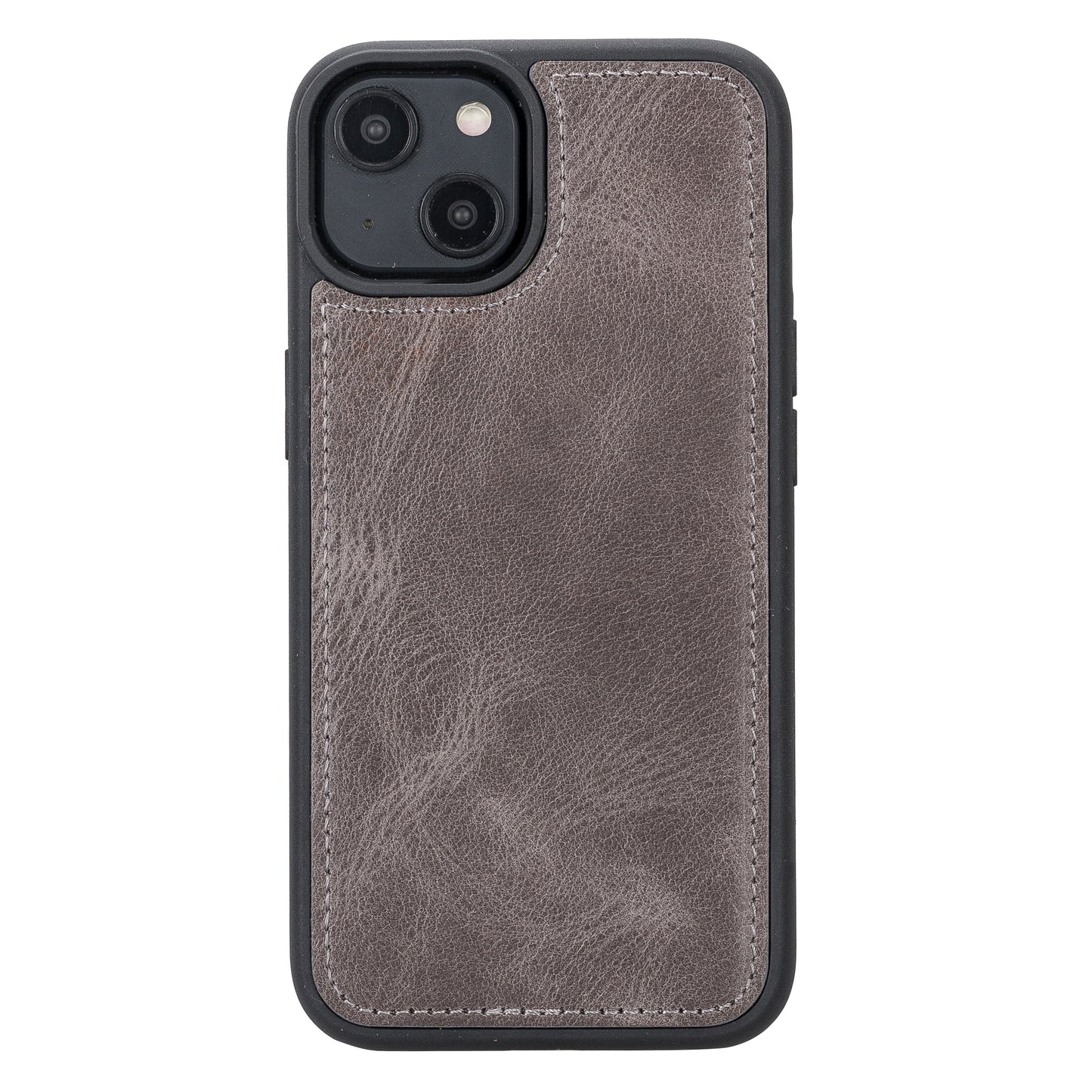 iPhone 14 Pro (6.1") Leather MagSafe RFID Detachable Double Wallet Case - Rustic Black