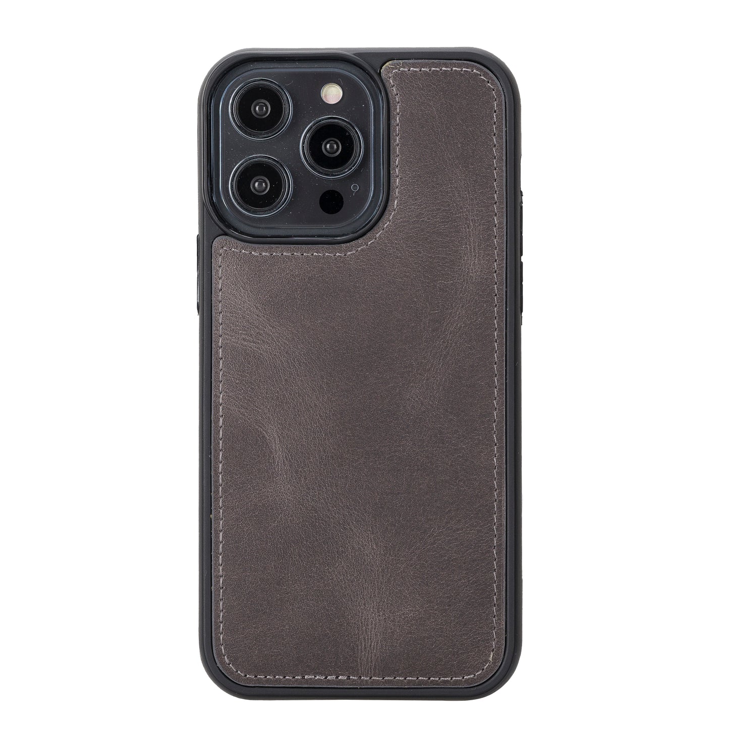 iPhone 14 Pro Max (6.7") Leather MagSafe RFID Detachable Double Wallet Case - Rustic Black