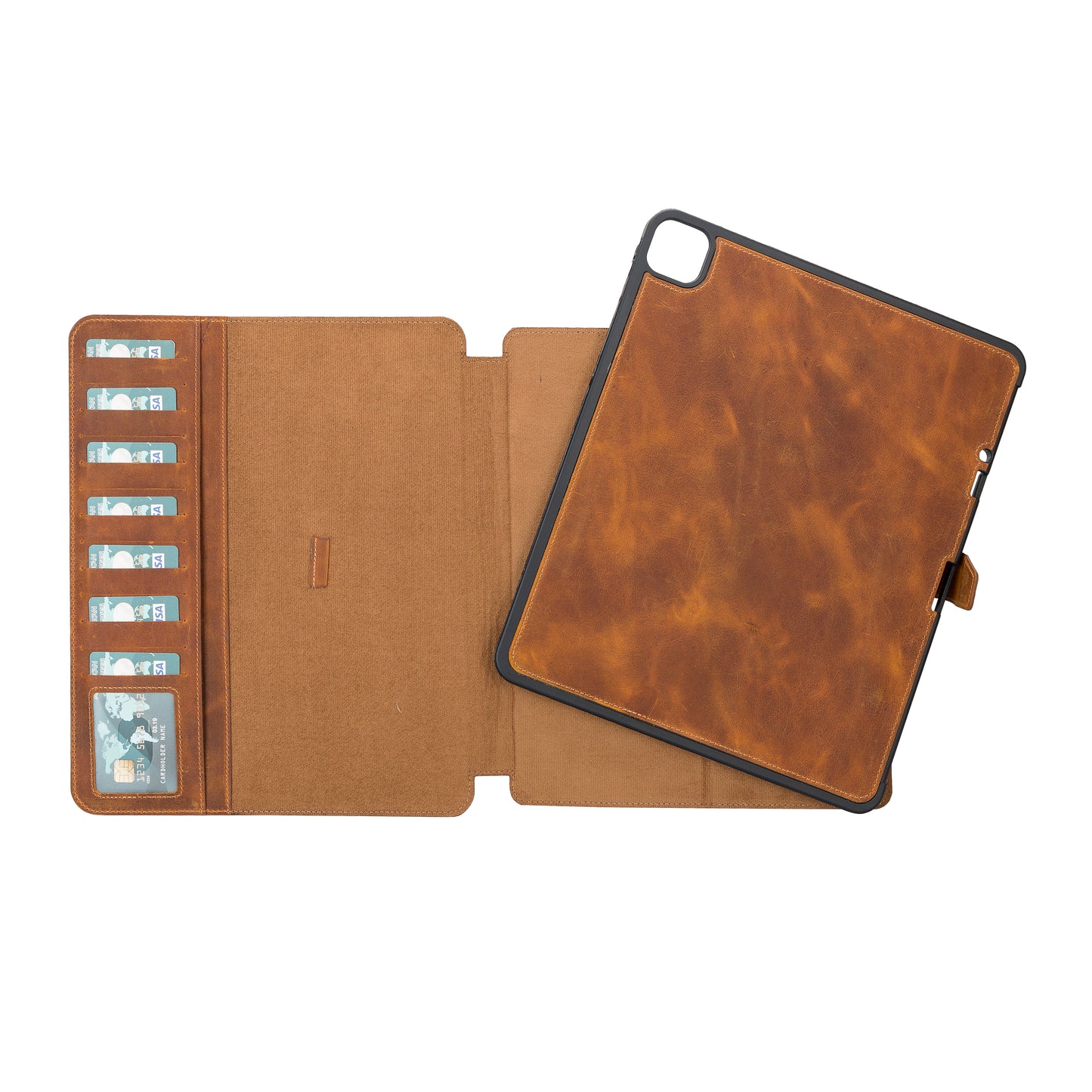 Apple iPad Pro (11") Leather Detachable Wallet Case - Brown
