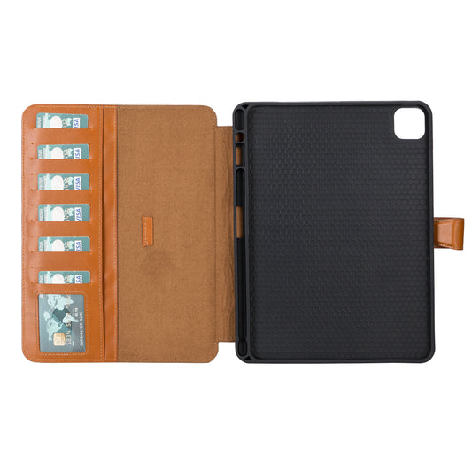 Apple iPad Pro (11") Leather Detachable Wallet Case - Light Brown