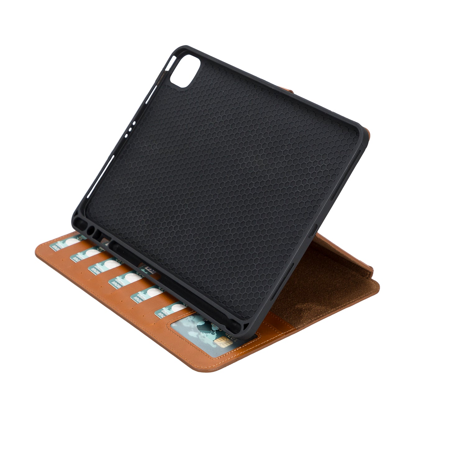 Apple iPad Pro (11") Leather Detachable Wallet Case - Light Brown