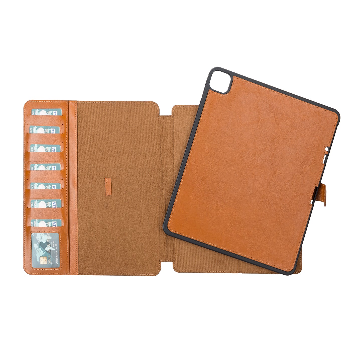 Apple iPad Pro (12.9") Leather Detachable Wallet Case - Light Brown