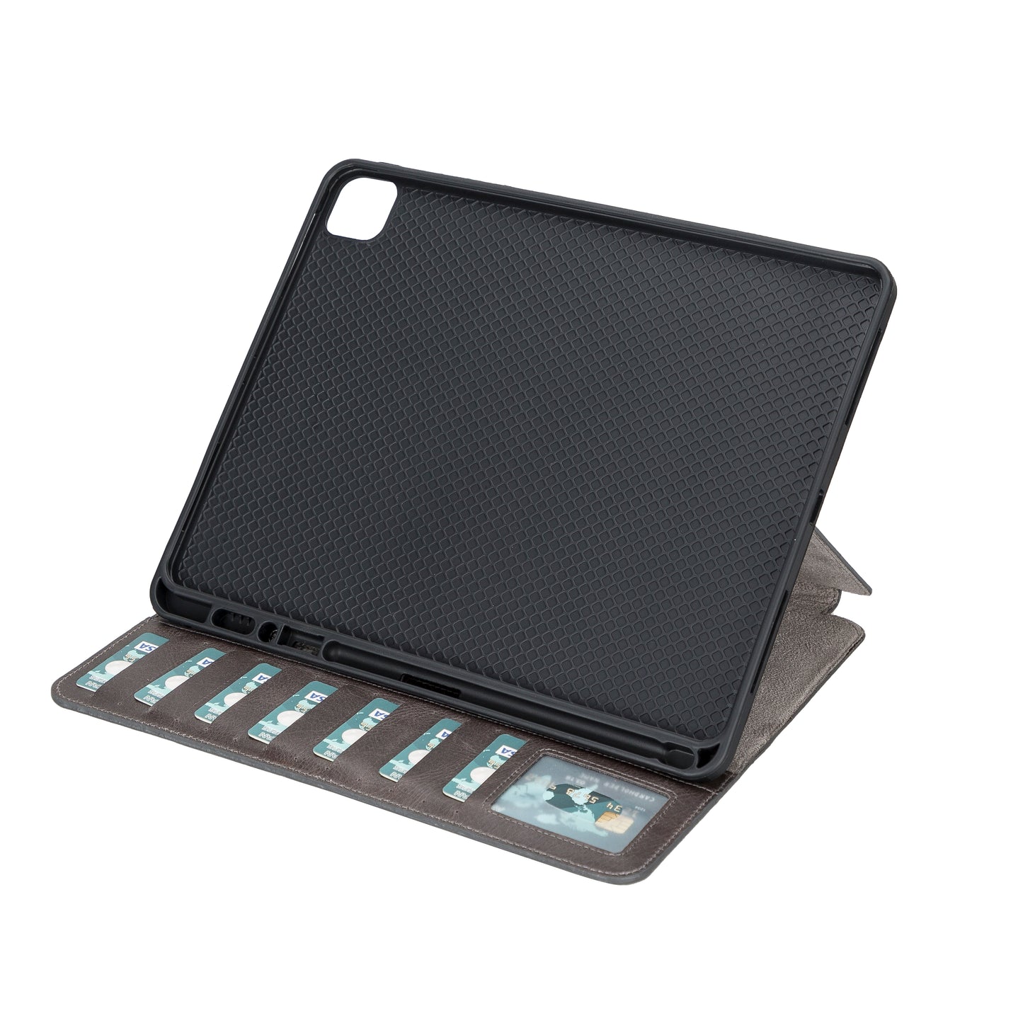 Apple iPad Pro (12.9") Leather Detachable Wallet Case - Rustic Black