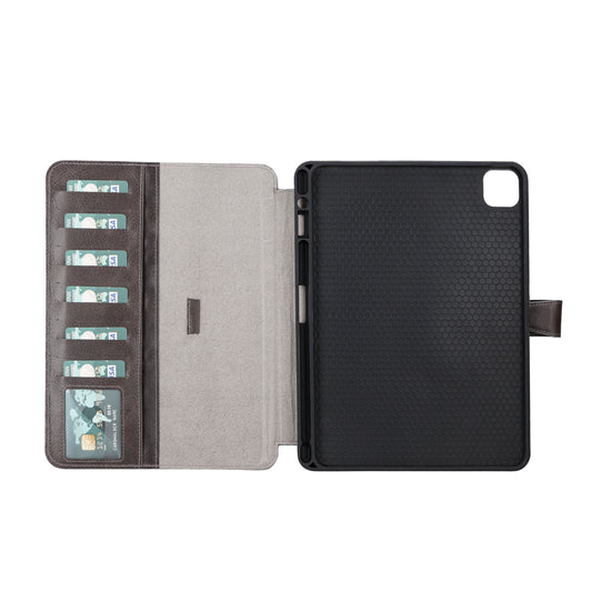 Apple iPad Pro (11") Leather Detachable Wallet Case - Rustic Black