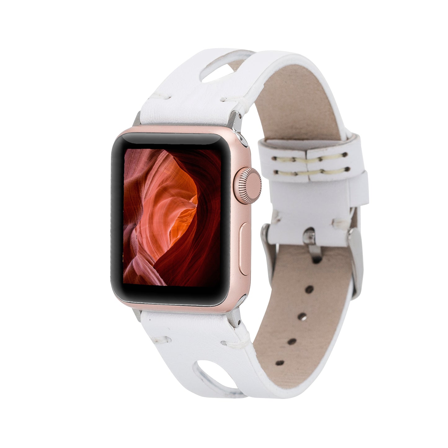 Caen Leather Apple Watch Band - White