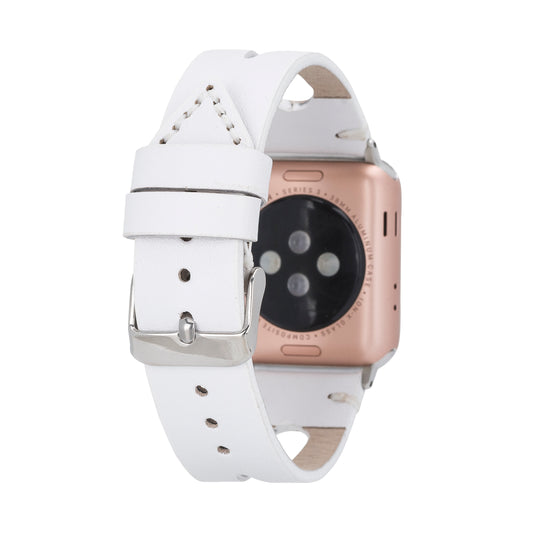 Caen Leather Apple Watch Band - White