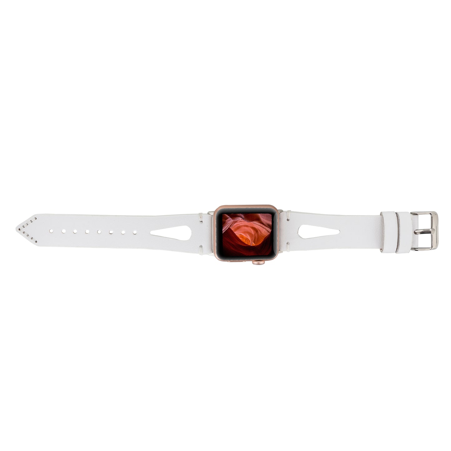 Caen Leather Apple Watch Band - White