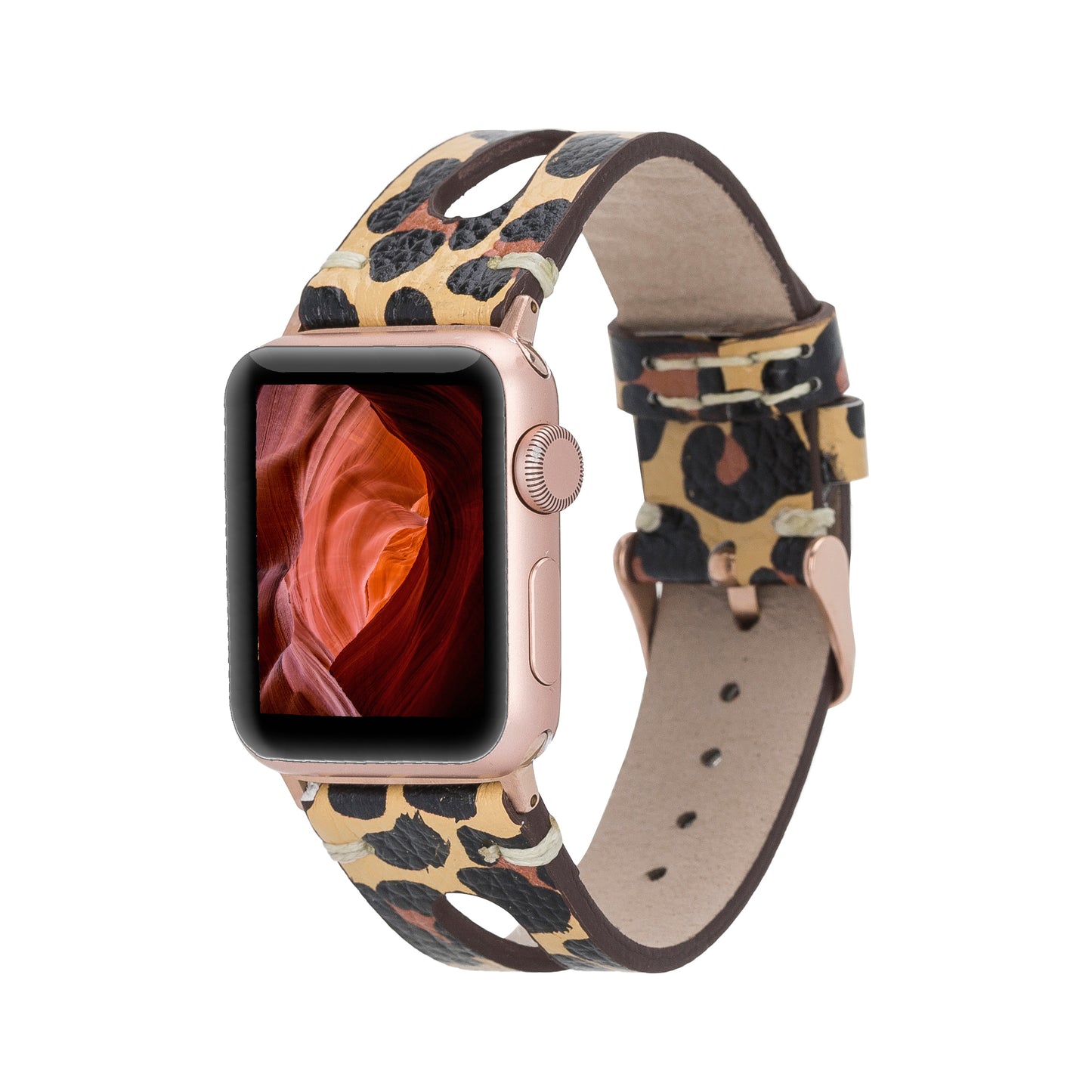 Caen Leather Apple Watch Band - Leopard
