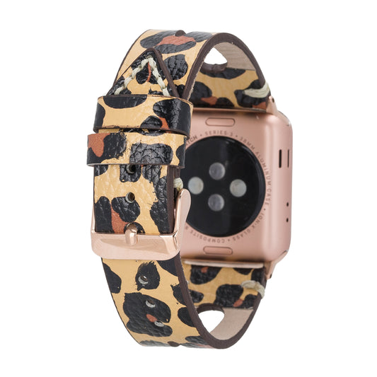 Caen Leather Apple Watch Band - Leopard