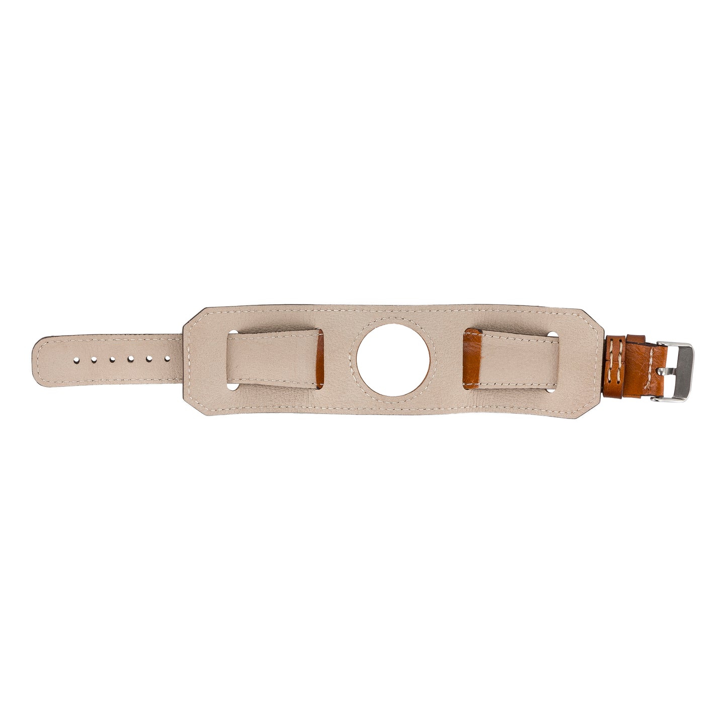 Jersey Cuff Leather Apple Watch Band - Rustic Brown