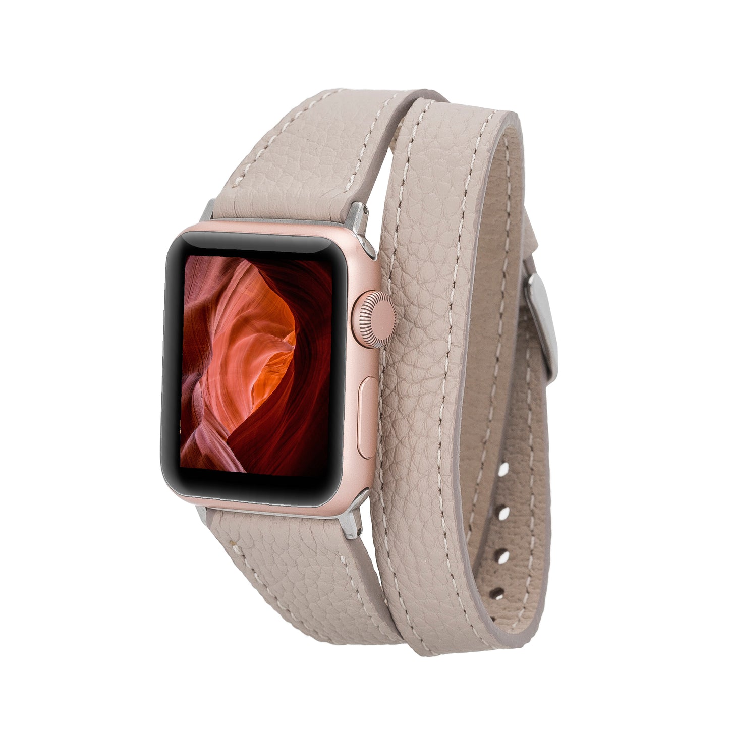 Quantum Leather Apple Watch Band - Beige