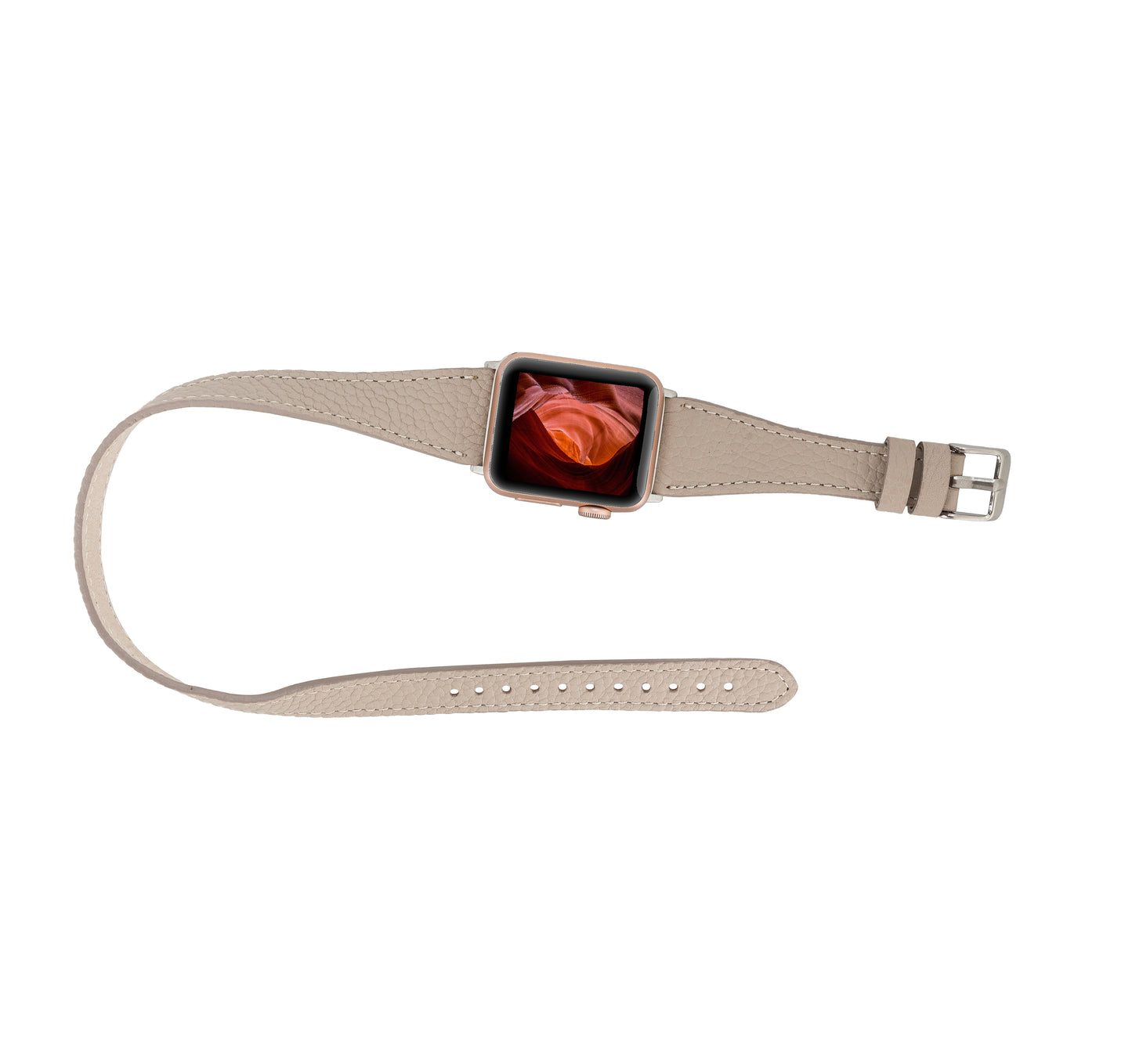 Quantum Leather Apple Watch Band - Beige