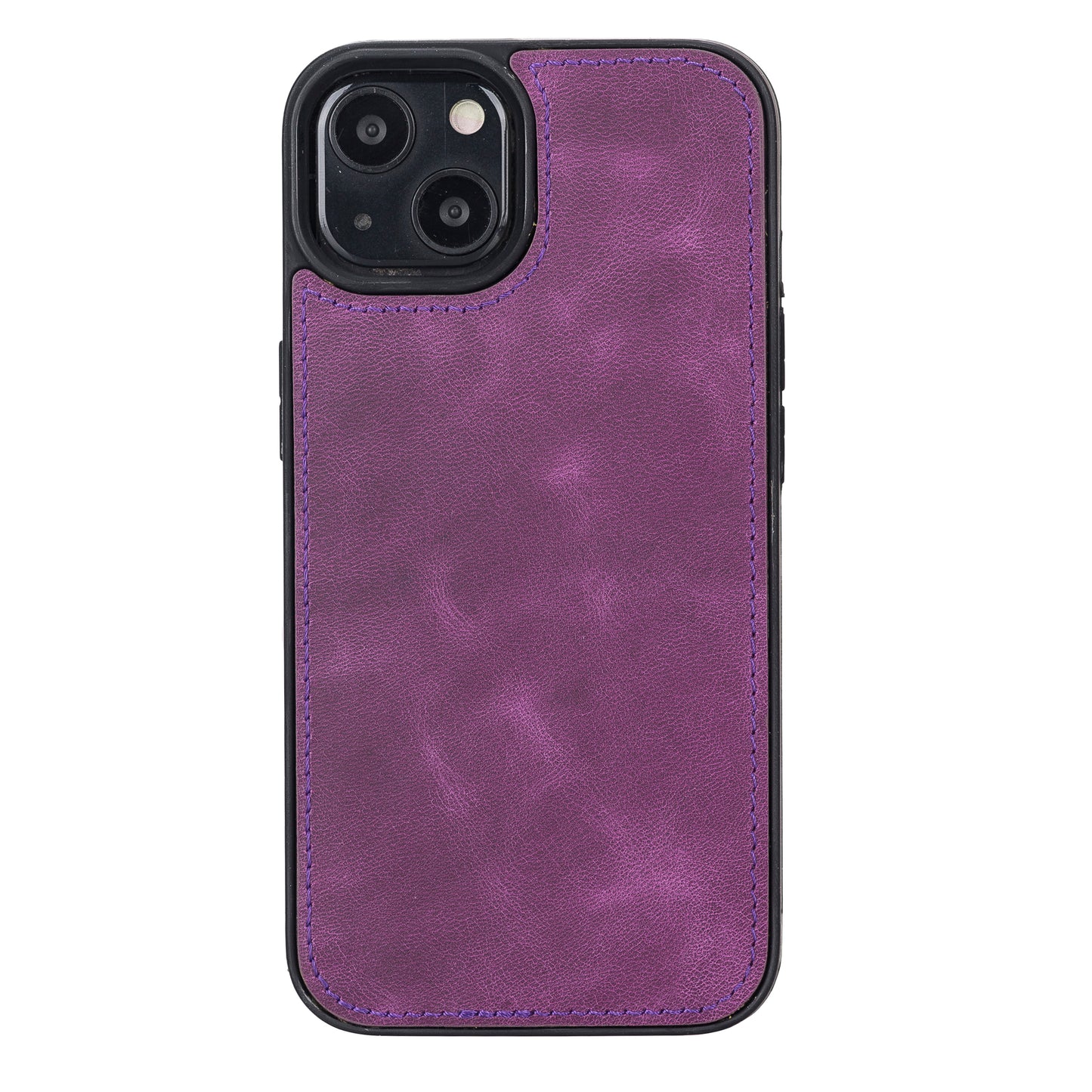 iPhone 13 (6.1") Leather MagSafe RFID Magnetic Detachable Wallet Case - Purple