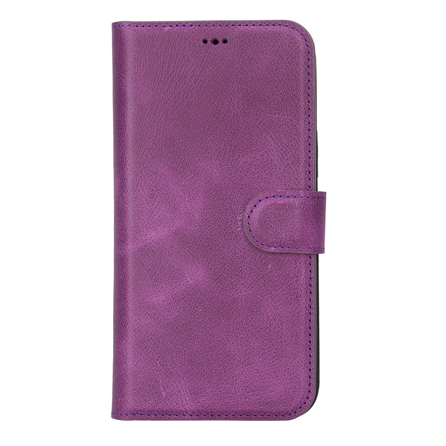iPhone 13 Pro Max (6.7") Leather MagSafe RFID Magnetic Detachable Wallet Case - Purple