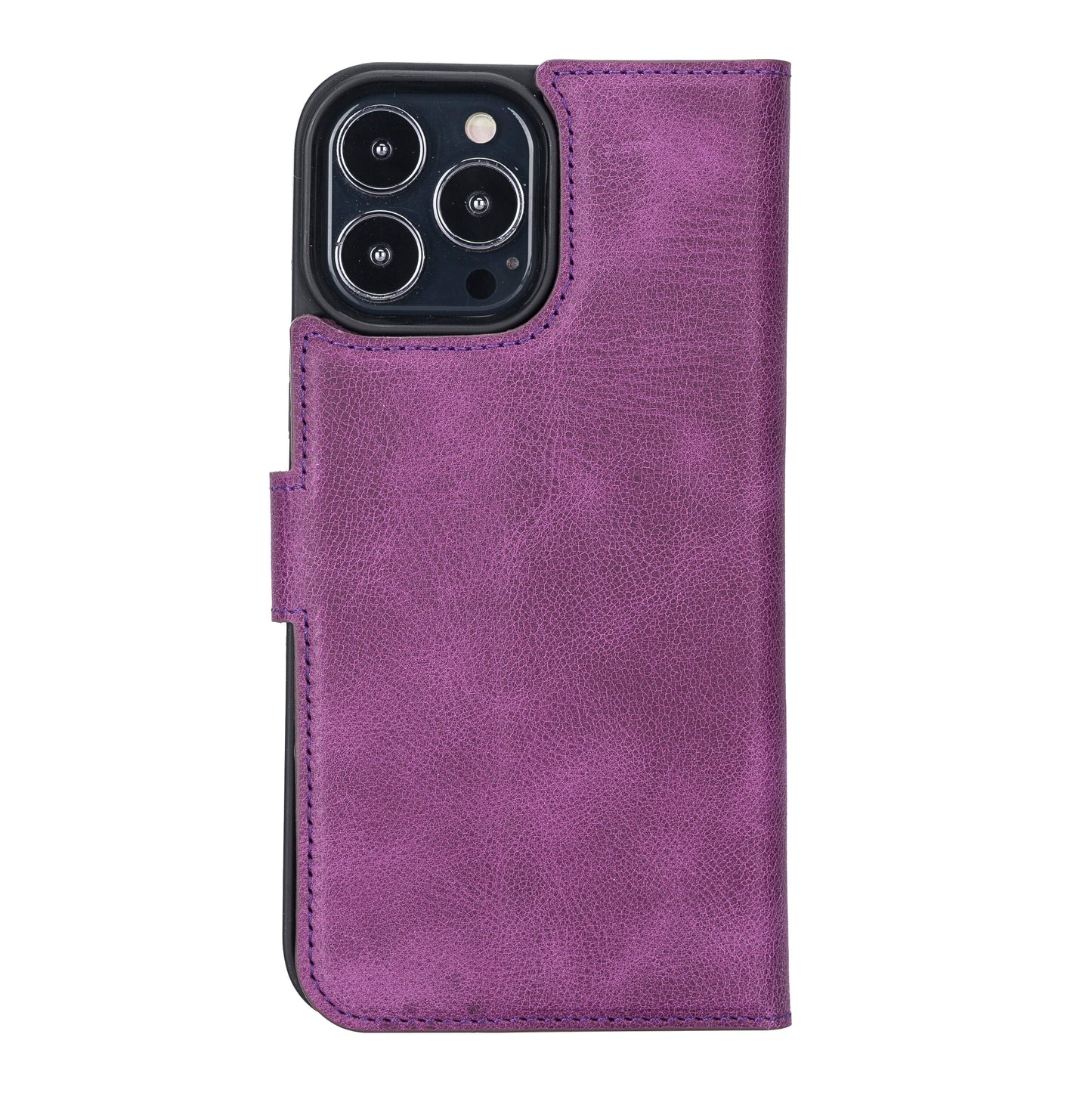 iPhone 13 Pro Max (6.7") Leather MagSafe RFID Magnetic Detachable Wallet Case - Purple
