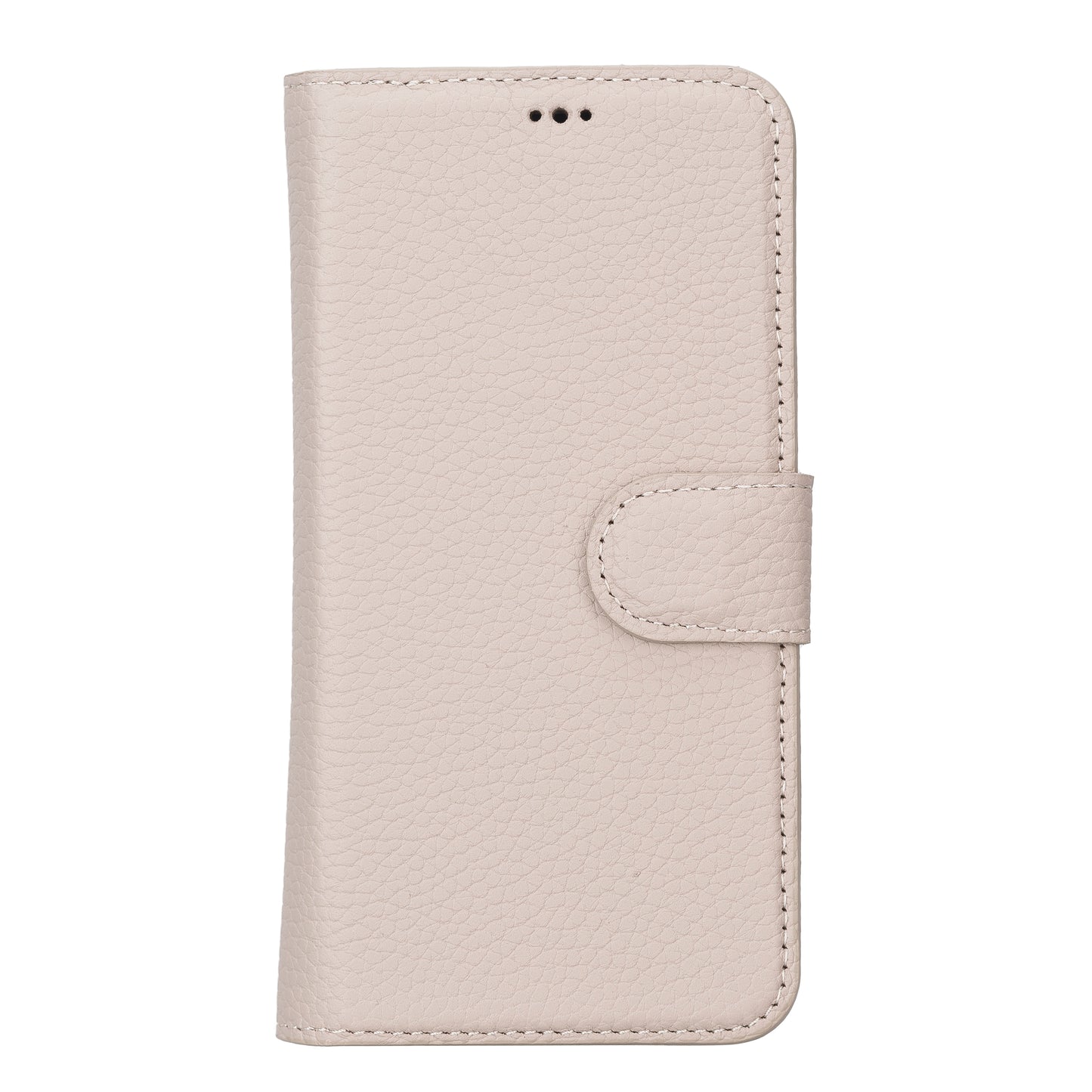iPhone 13 (6.1") Leather MagSafe RFID Magnetic Detachable Wallet Case - Beige