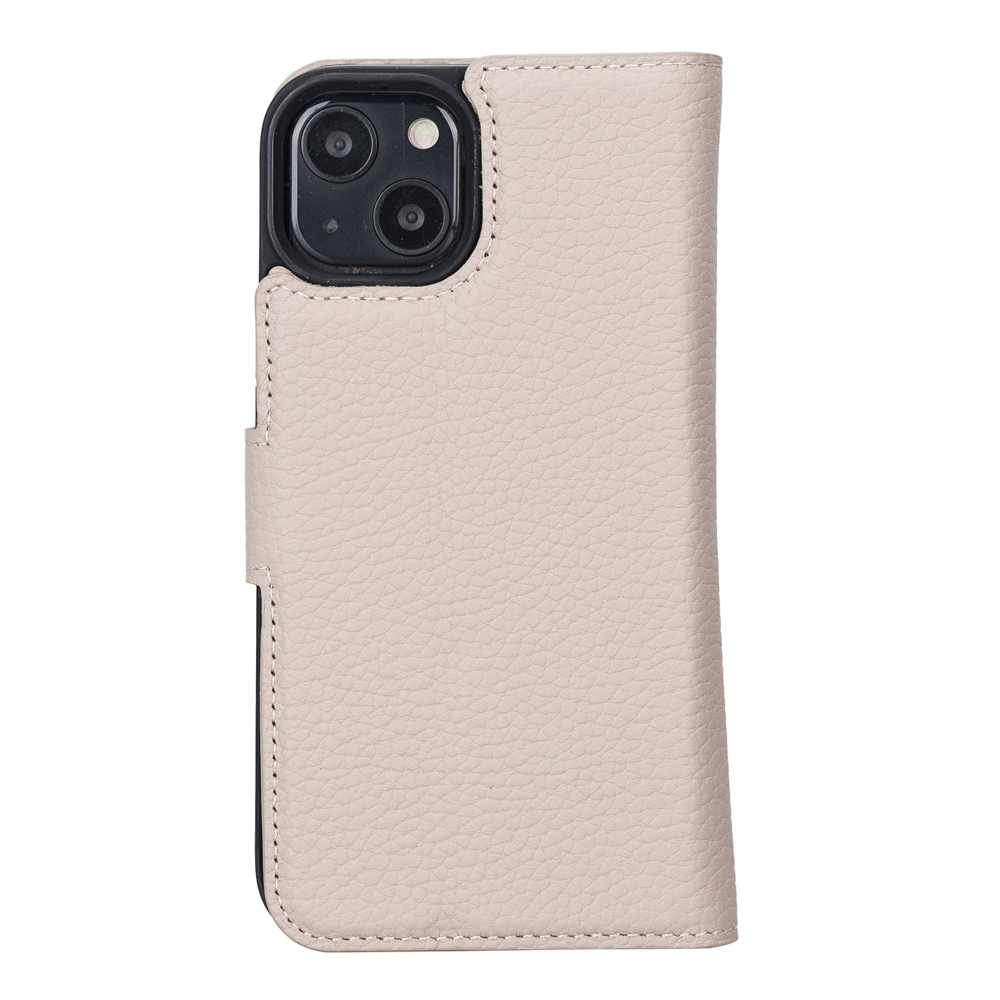 iPhone 13 (6.1") Leather MagSafe RFID Magnetic Detachable Wallet Case - Beige