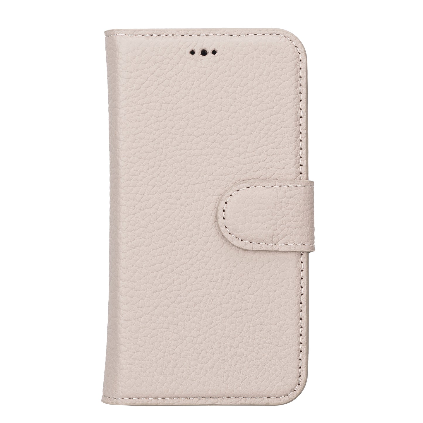 iPhone 13 Mini (5.4") Leather MagSafe RFID Magnetic Detachable Wallet Case - Beige