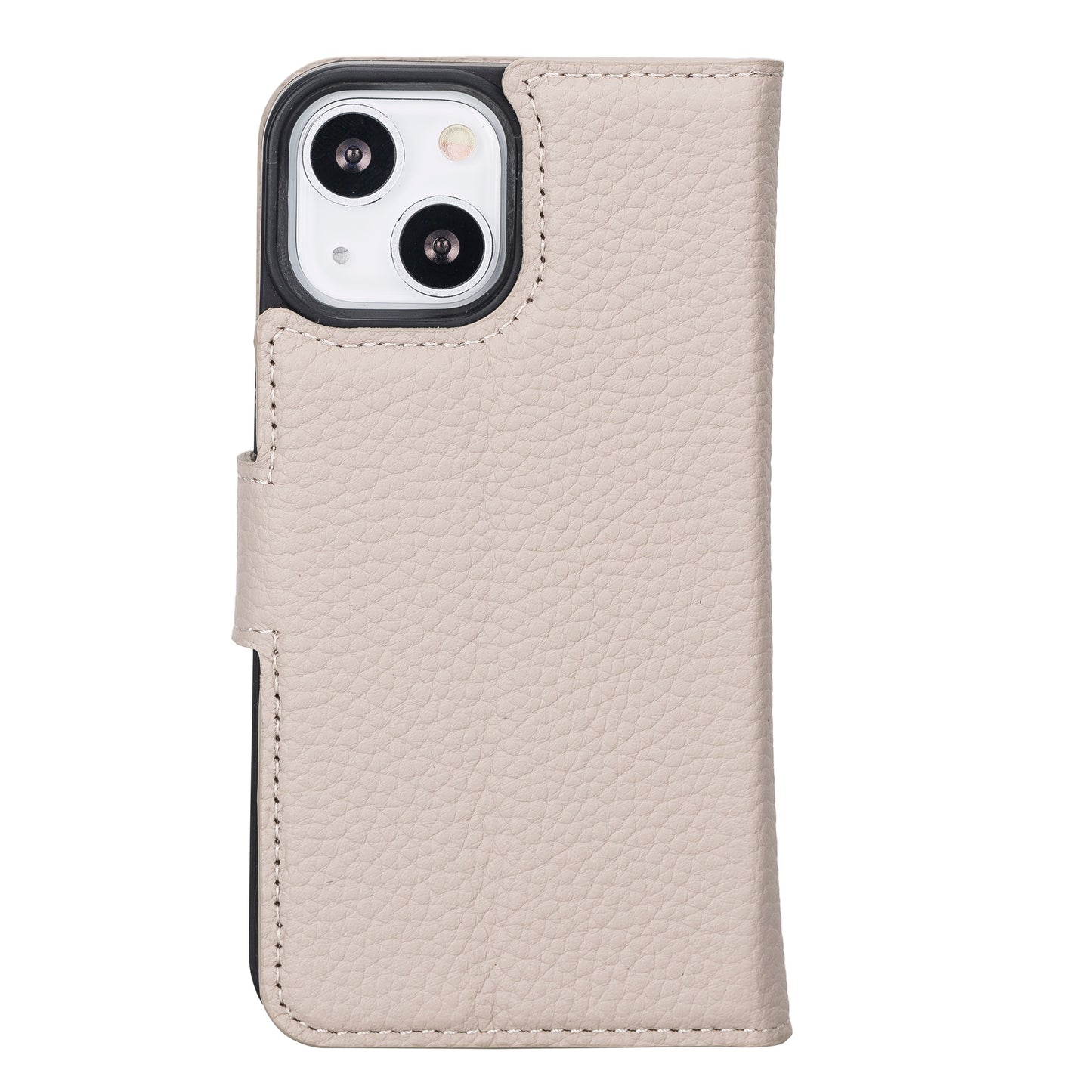 iPhone 13 Mini (5.4") Leather MagSafe RFID Magnetic Detachable Wallet Case - Beige