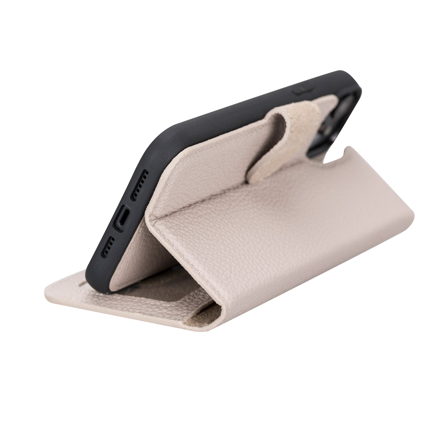 iPhone 14 Plus (6.7") Leather MagSafe RFID Detachable Wallet Case - Beige
