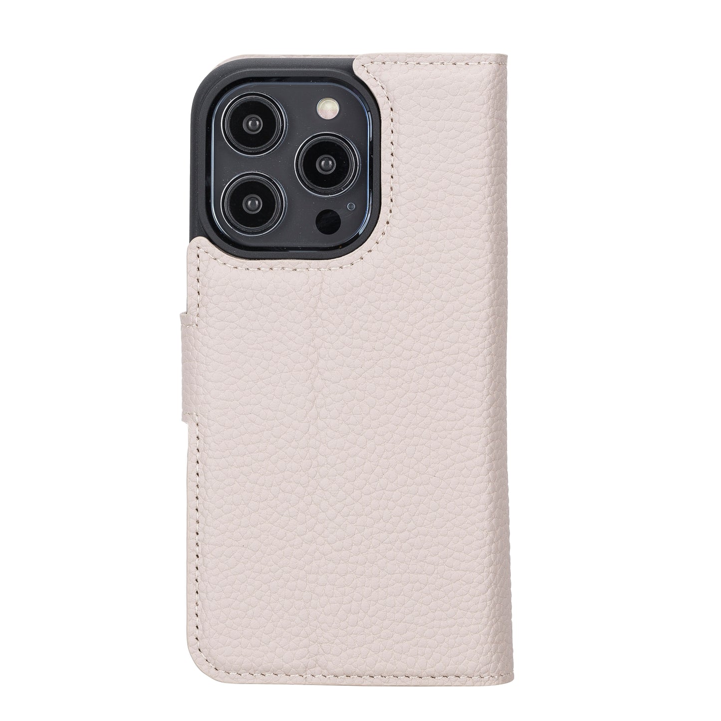 iPhone 14 Pro (6.1") Leather MagSafe RFID Detachable Wallet Case - Beige