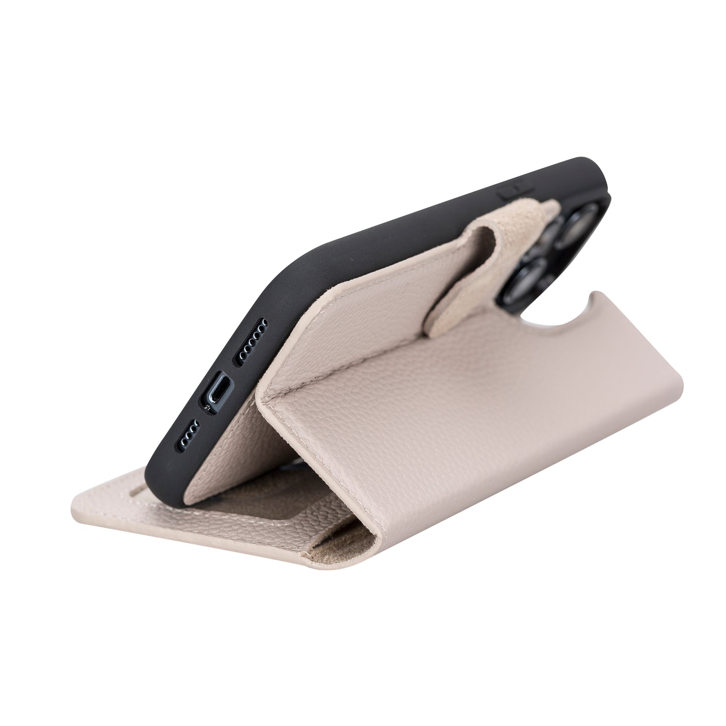 iPhone 14 Pro Max (6.7") Leather MagSafe RFID Detachable Wallet Case - Beige