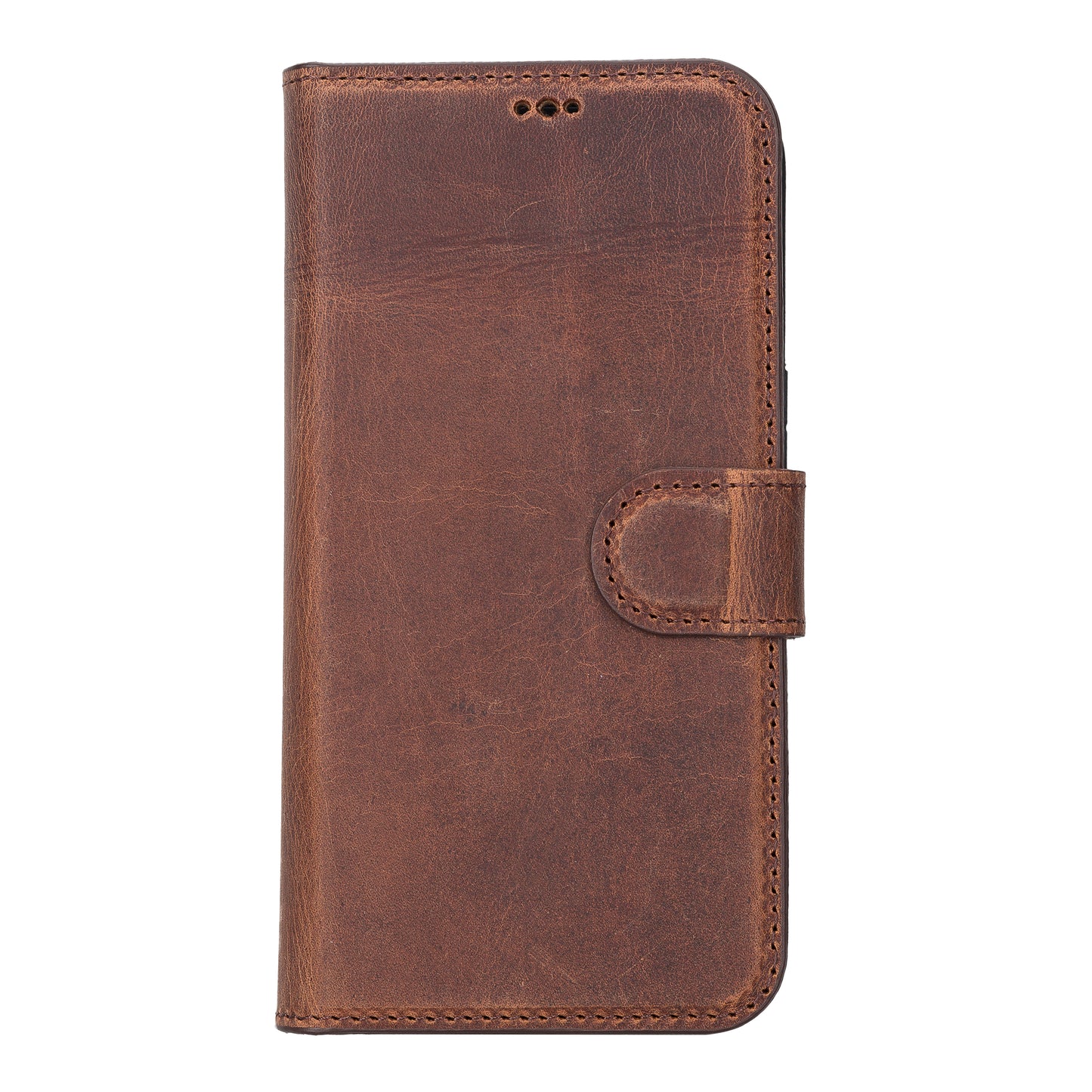 iPhone 13 Pro (6.1") Leather MagSafe RFID Magnetic Detachable Wallet Case - Teak Brown