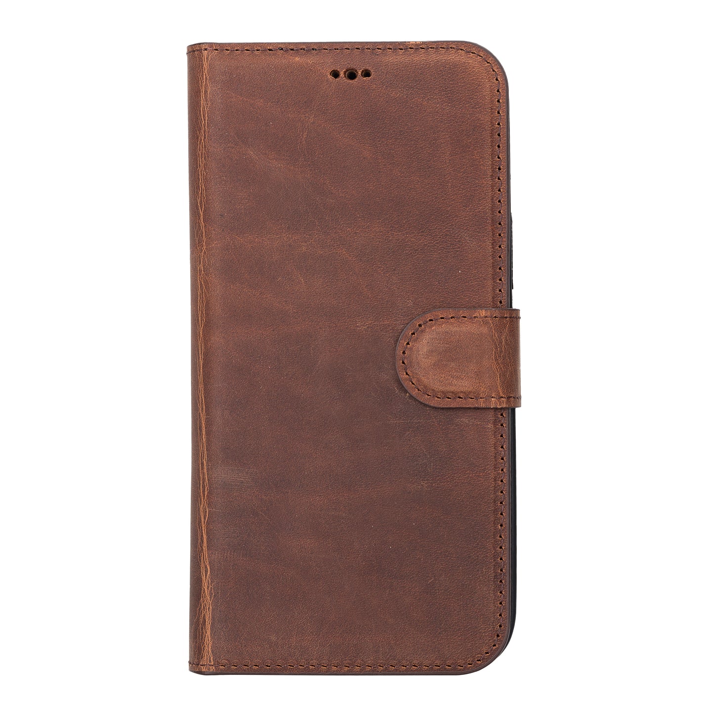 iPhone 13 Pro Max (6.7") Leather MagSafe RFID Magnetic Detachable Wallet Case - Teak Brown