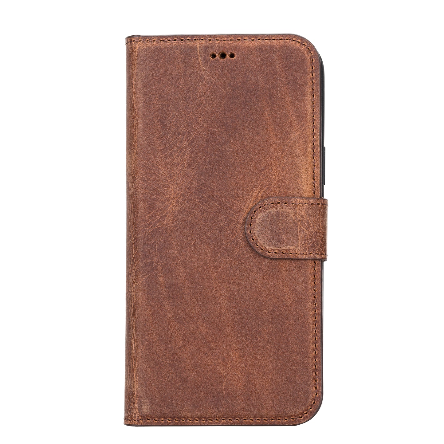 iPhone 14 Plus (6.7") Leather MagSafe RFID Detachable Wallet Case - Teak Brown