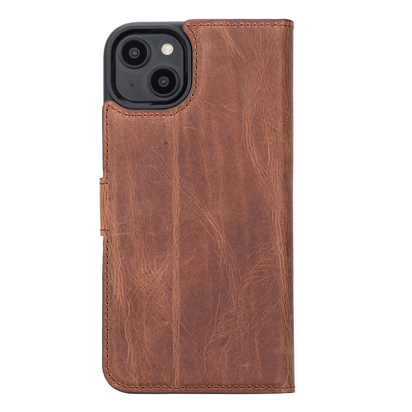 iPhone 14 Plus (6.7") Leather MagSafe RFID Detachable Wallet Case - Teak Brown