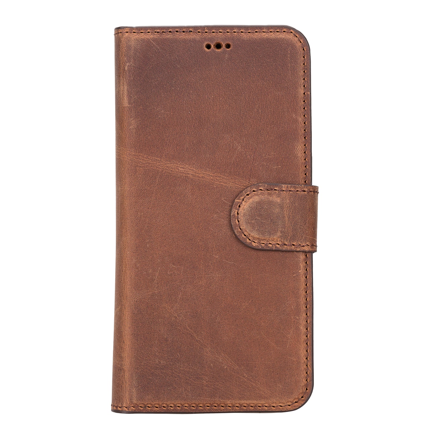 iPhone 14 Pro (6.1") Leather MagSafe RFID Detachable Wallet Case - Teak Brown