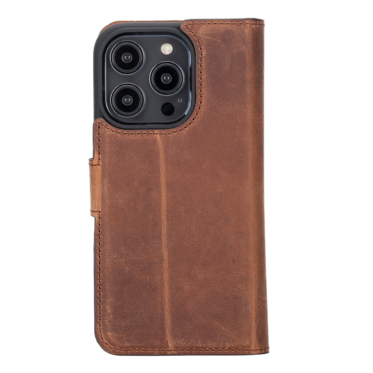 iPhone 14 Pro (6.1") Leather MagSafe RFID Detachable Wallet Case - Teak Brown