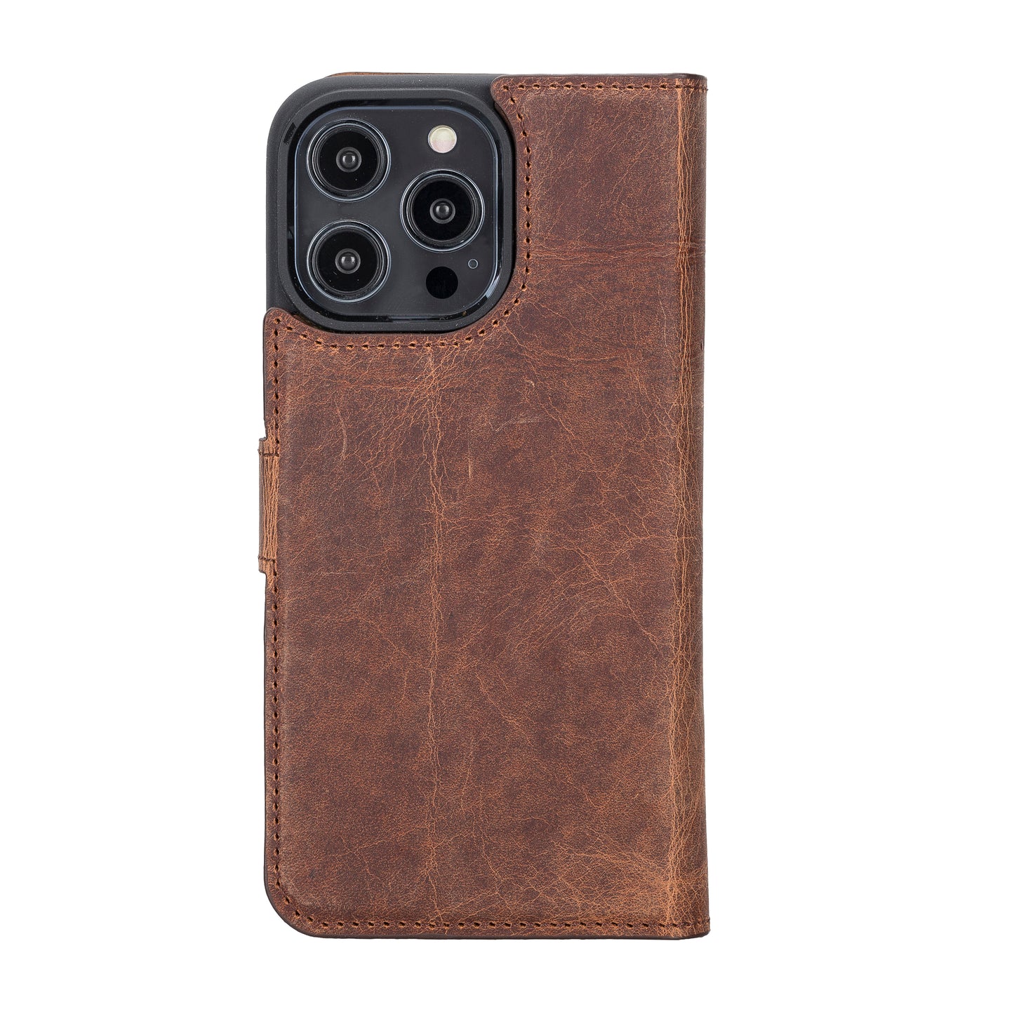 iPhone 14 Pro Max (6.7") Leather MagSafe RFID Detachable Wallet Case - Teak Brown