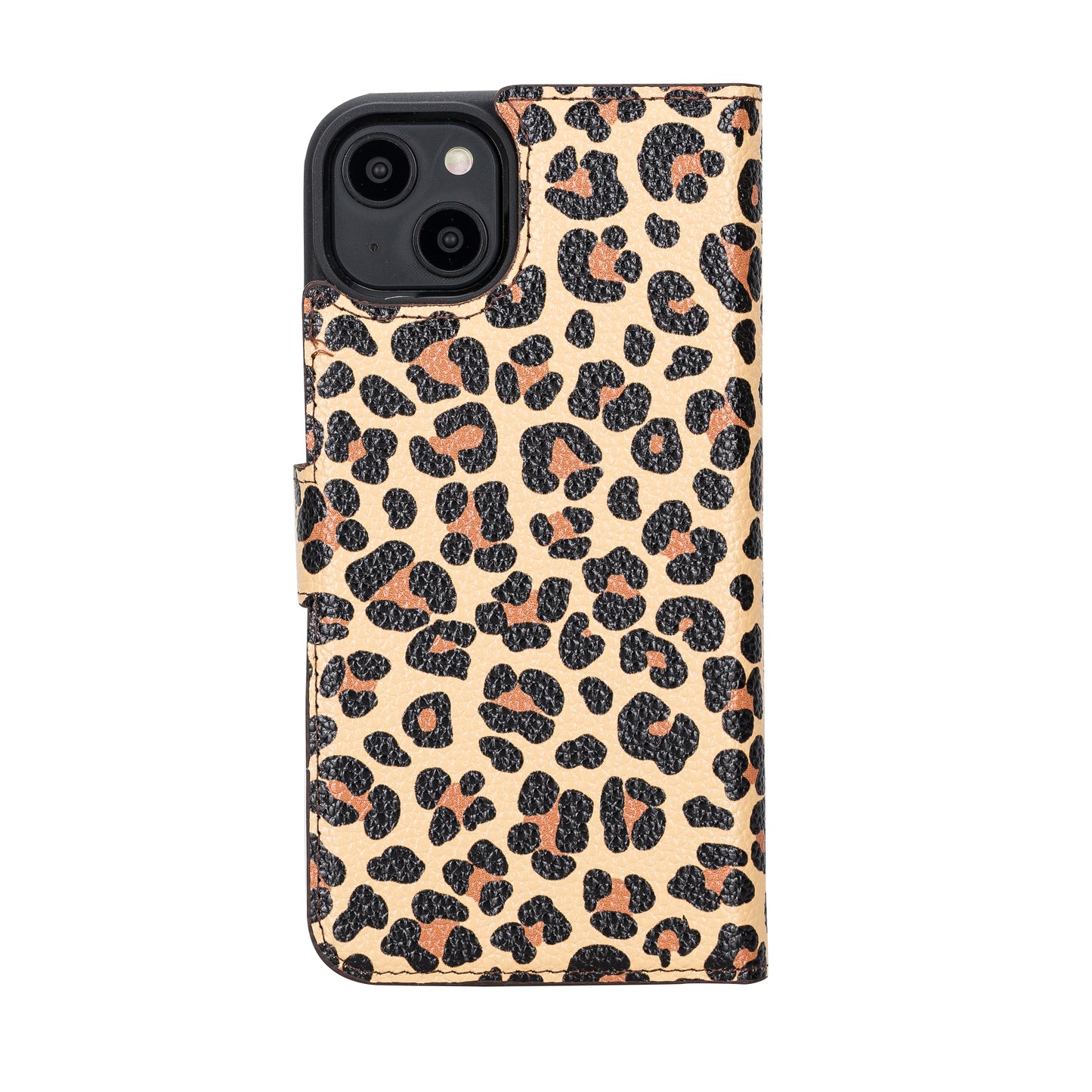 iPhone 14 Plus (6.7") Leather MagSafe RFID Detachable Wallet Case - Leopard
