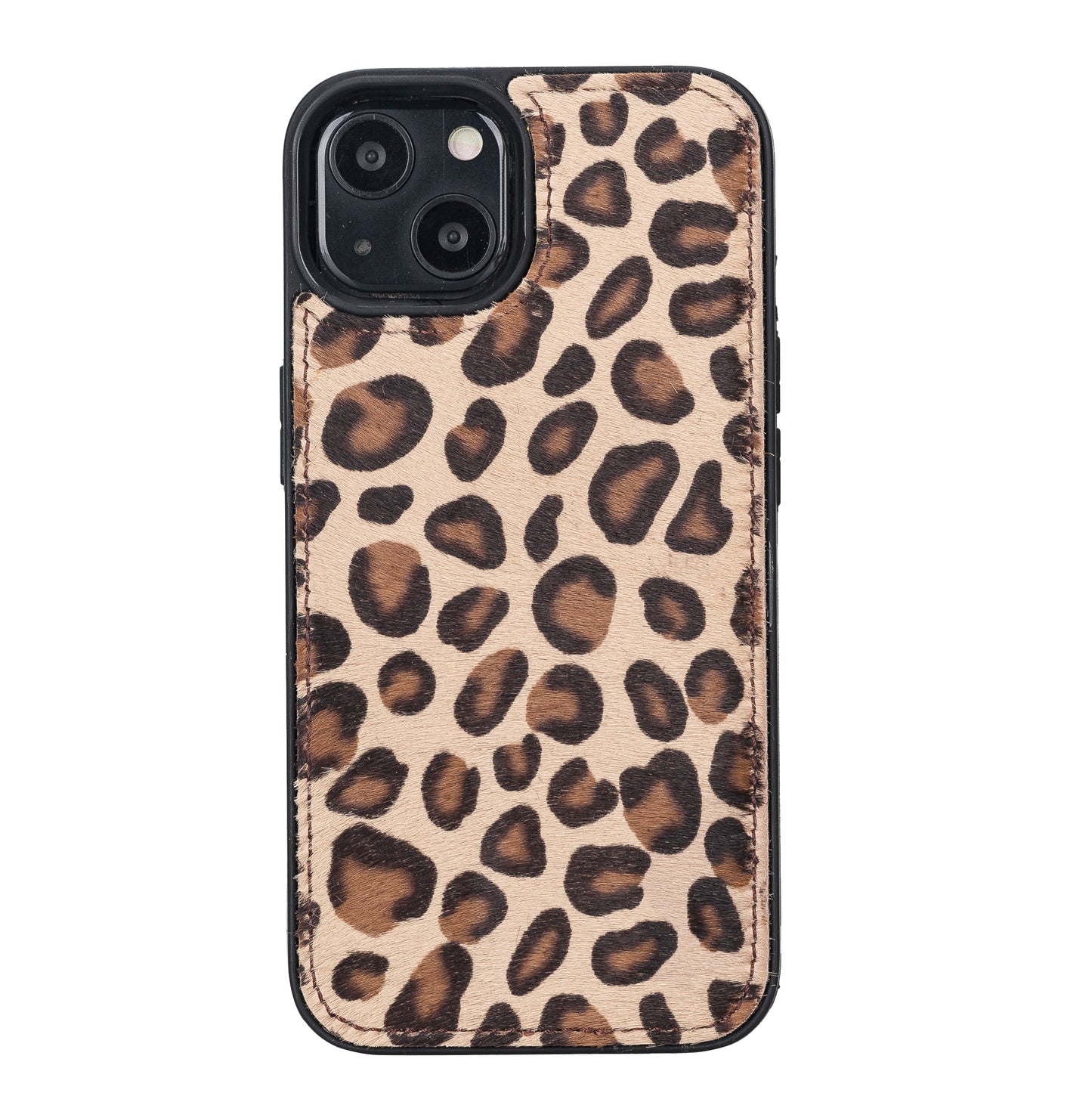 iPhone 13 (6.1") Leather MagSafe RFID Magnetic Detachable Wallet Case - Furry Leopard