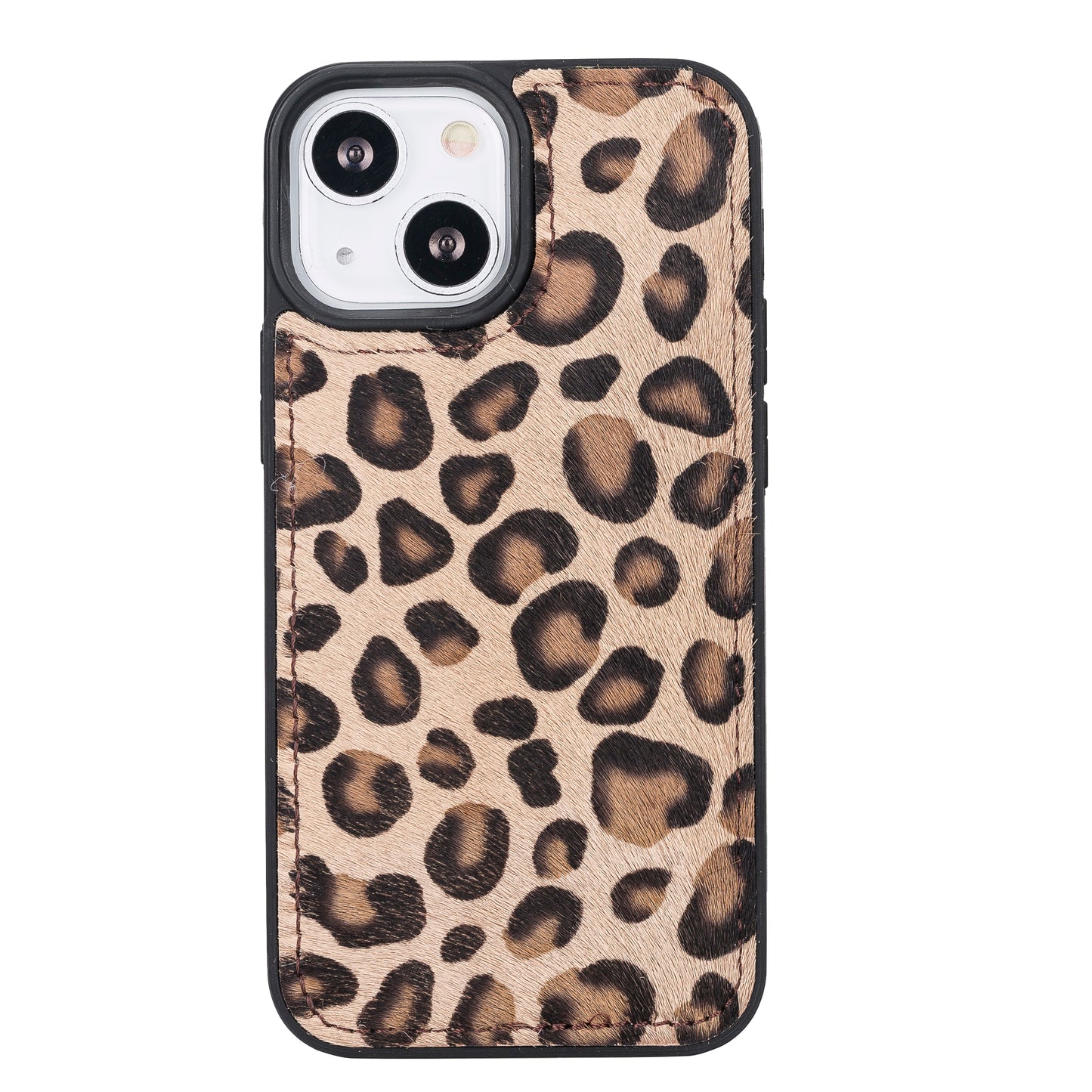 iPhone 13 Mini (5.4") Leather MagSafe RFID Magnetic Detachable Wallet Case - Furry Leopard