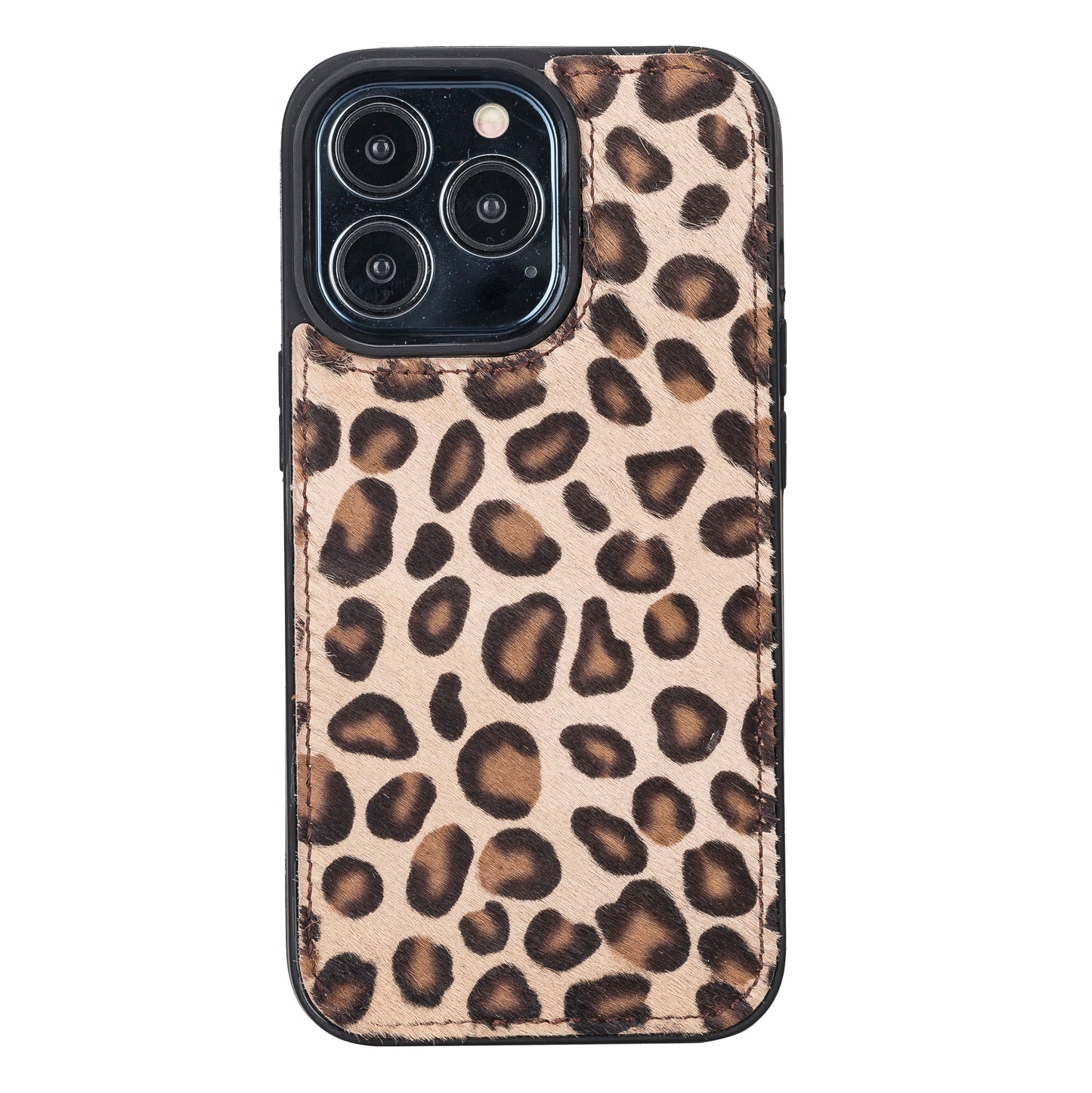 iPhone 13 Pro (6.1") Leather MagSafe RFID Magnetic Detachable Wallet Case - Furry Leopard