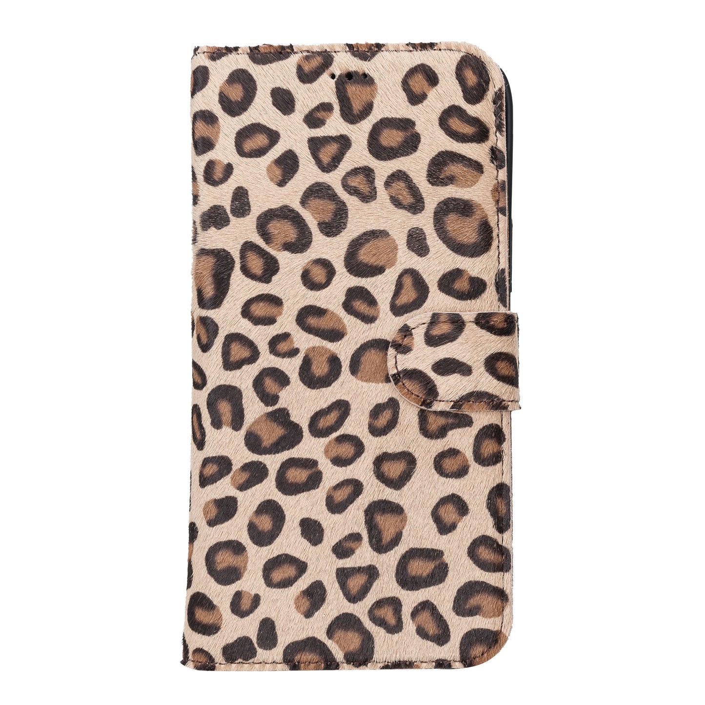 iPhone 13 Pro Max (6.7") Leather MagSafe RFID Magnetic Detachable Wallet Case - Furry Leopard